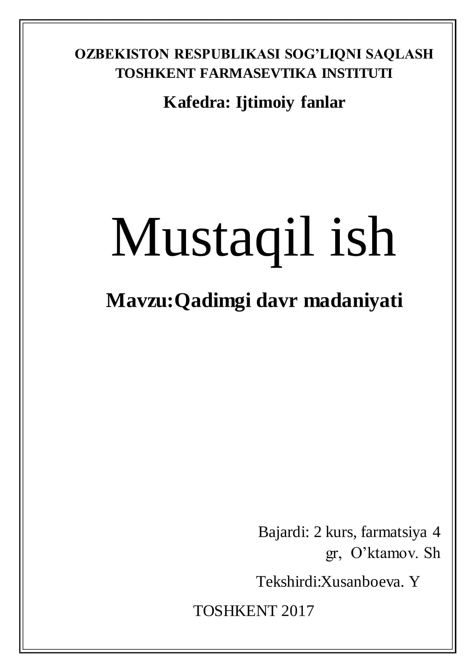 Qadimgi davr madaniyati 1
