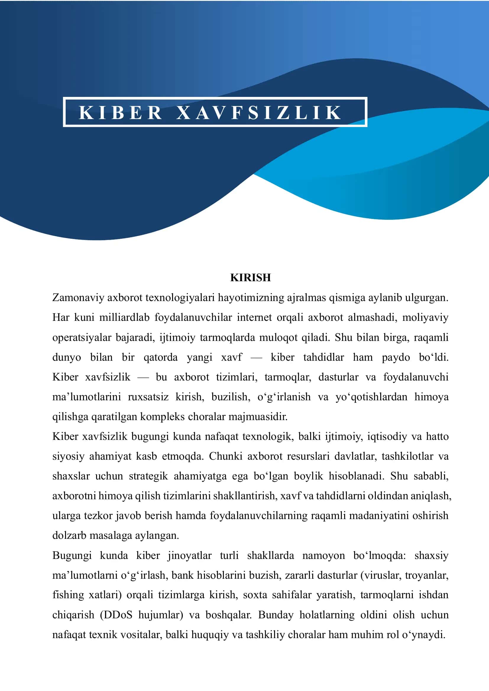 KIBER XAVFSIZLIK MAQOLA 1
