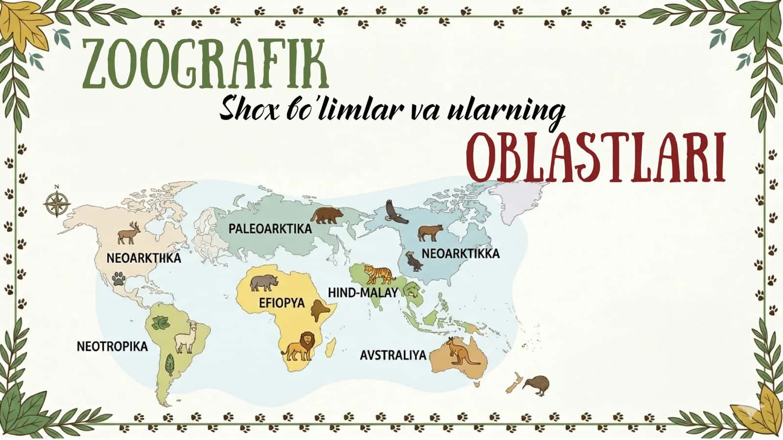 Zoografik shoxbolimlar va ularning oblastlari 1