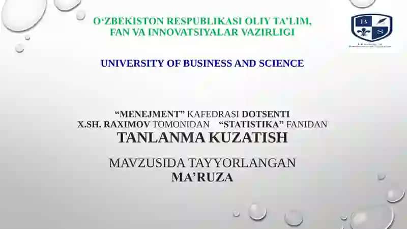 Tanlanma Kuzatish 1