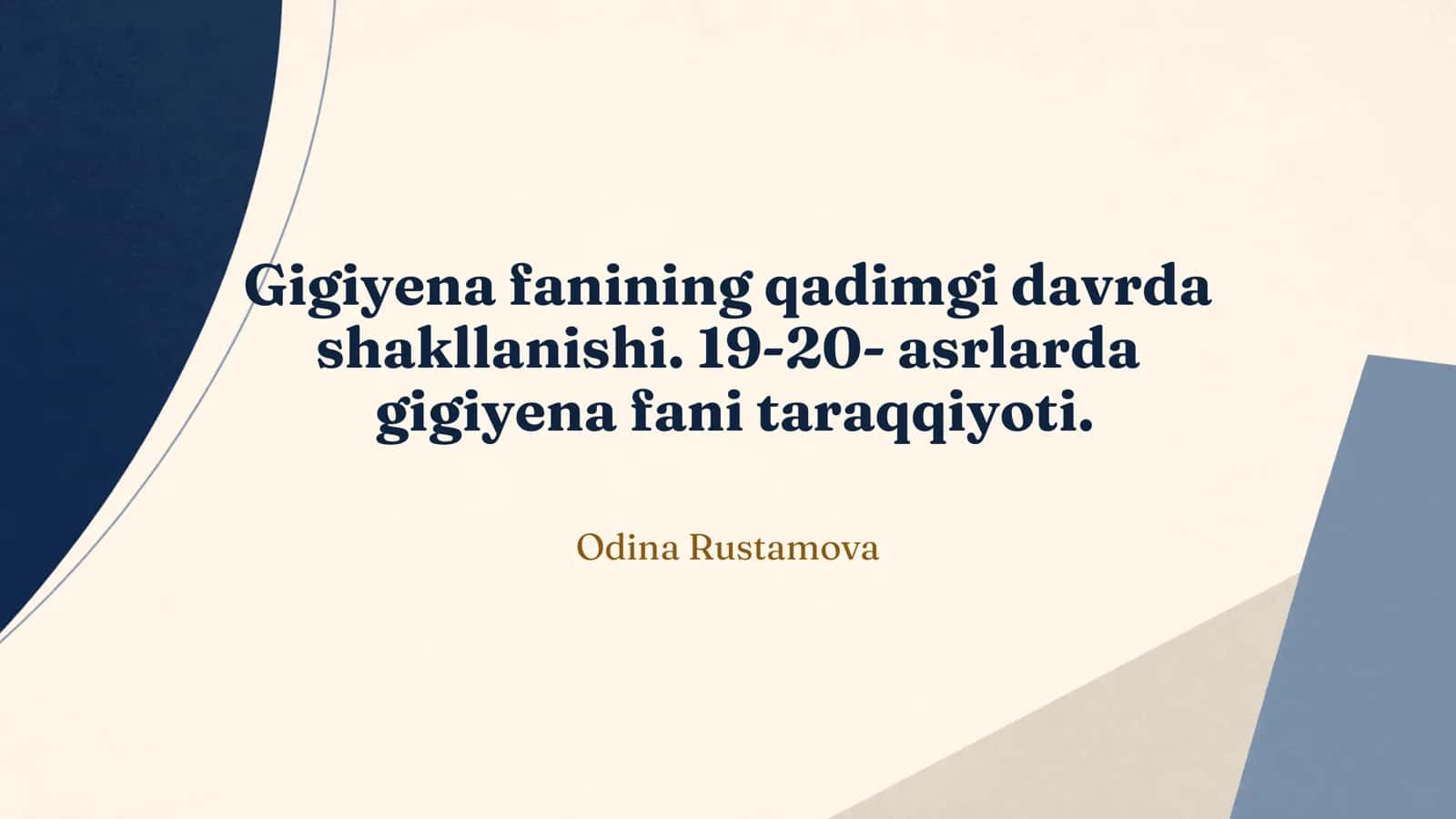 Gigiyena fanining qadimgi davrda 1