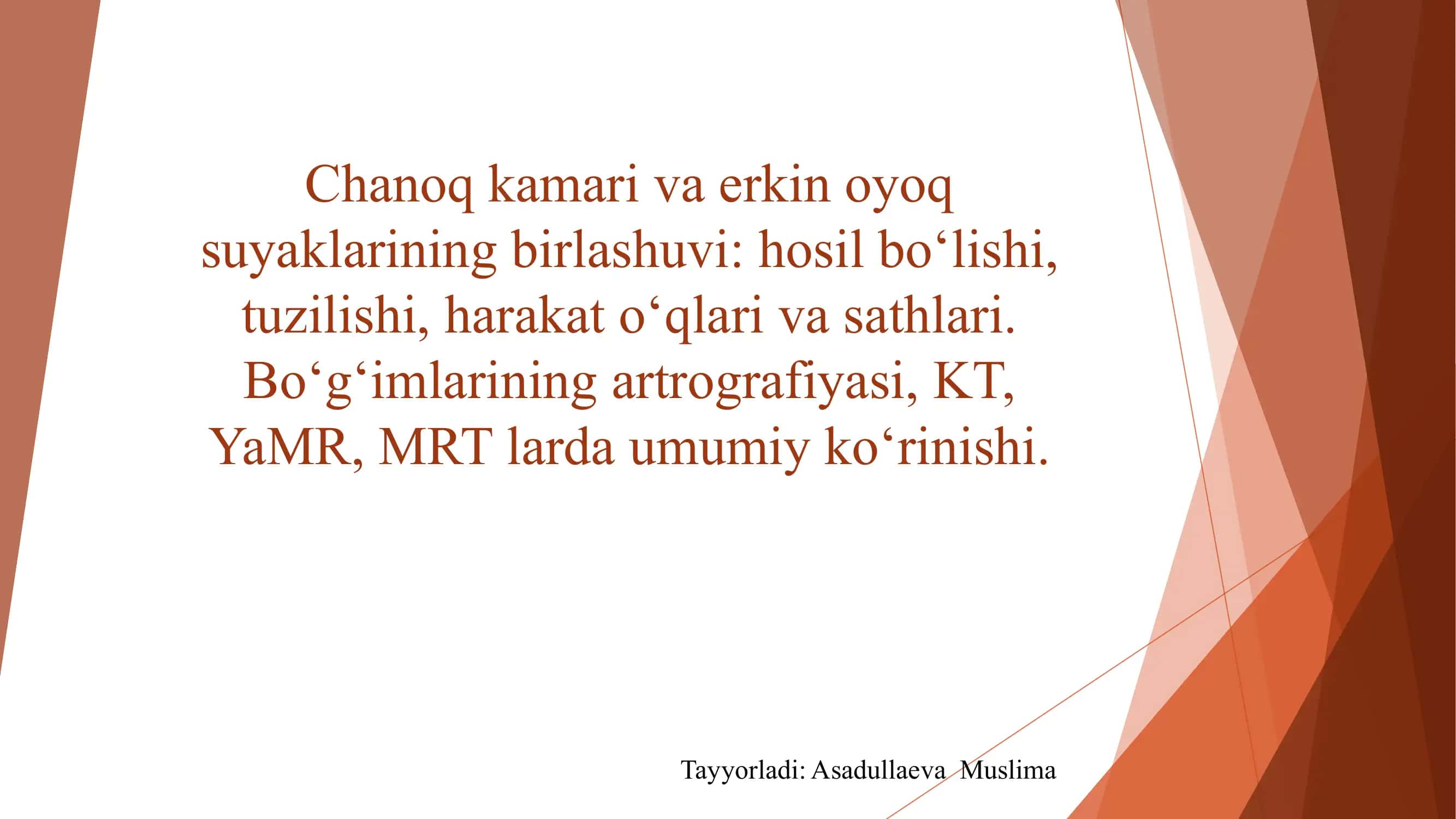 Chanoq kamari va erkin oyoq suyaklari 1