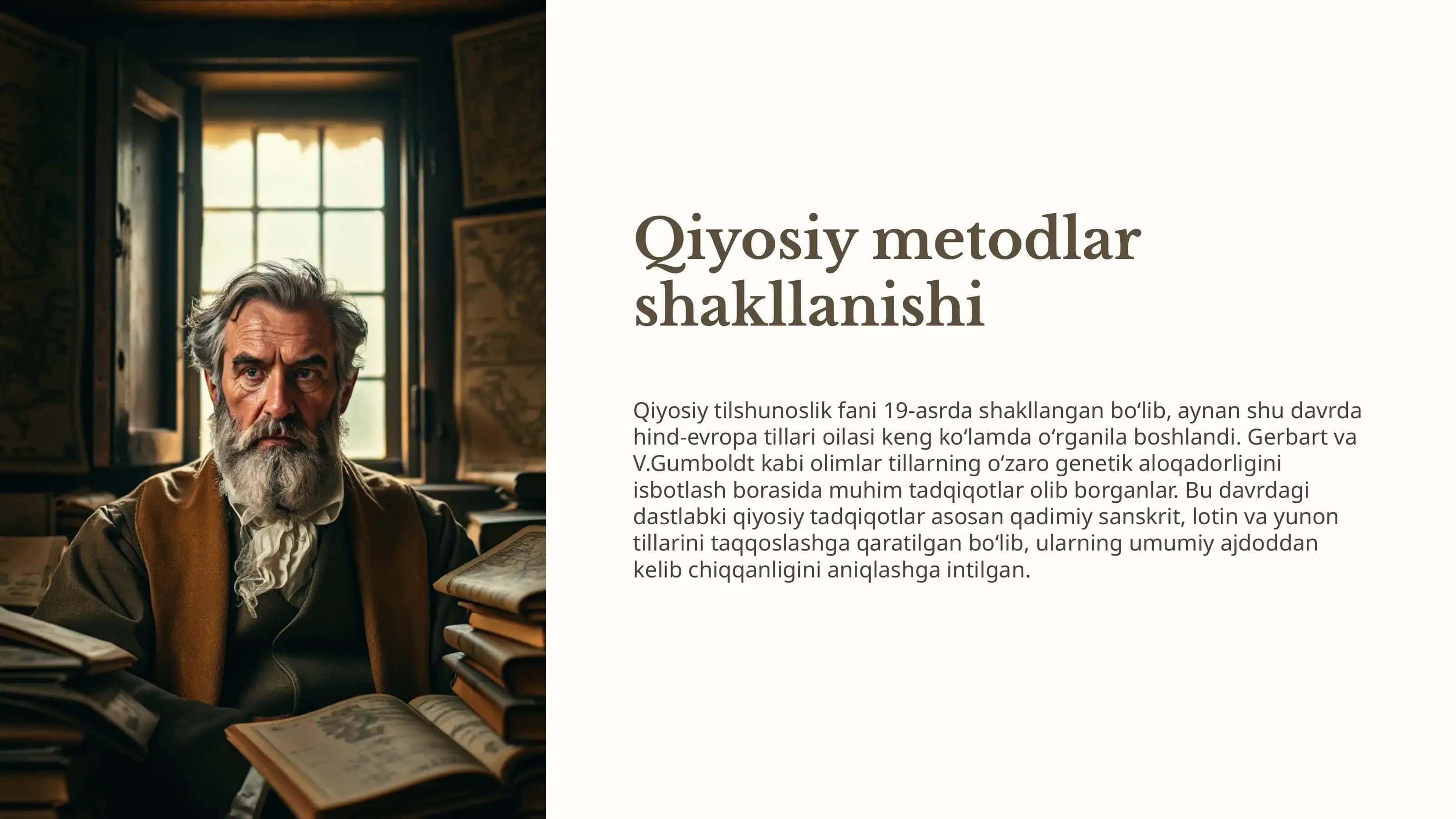 Qiyosiy metodlar shakllanishi 1