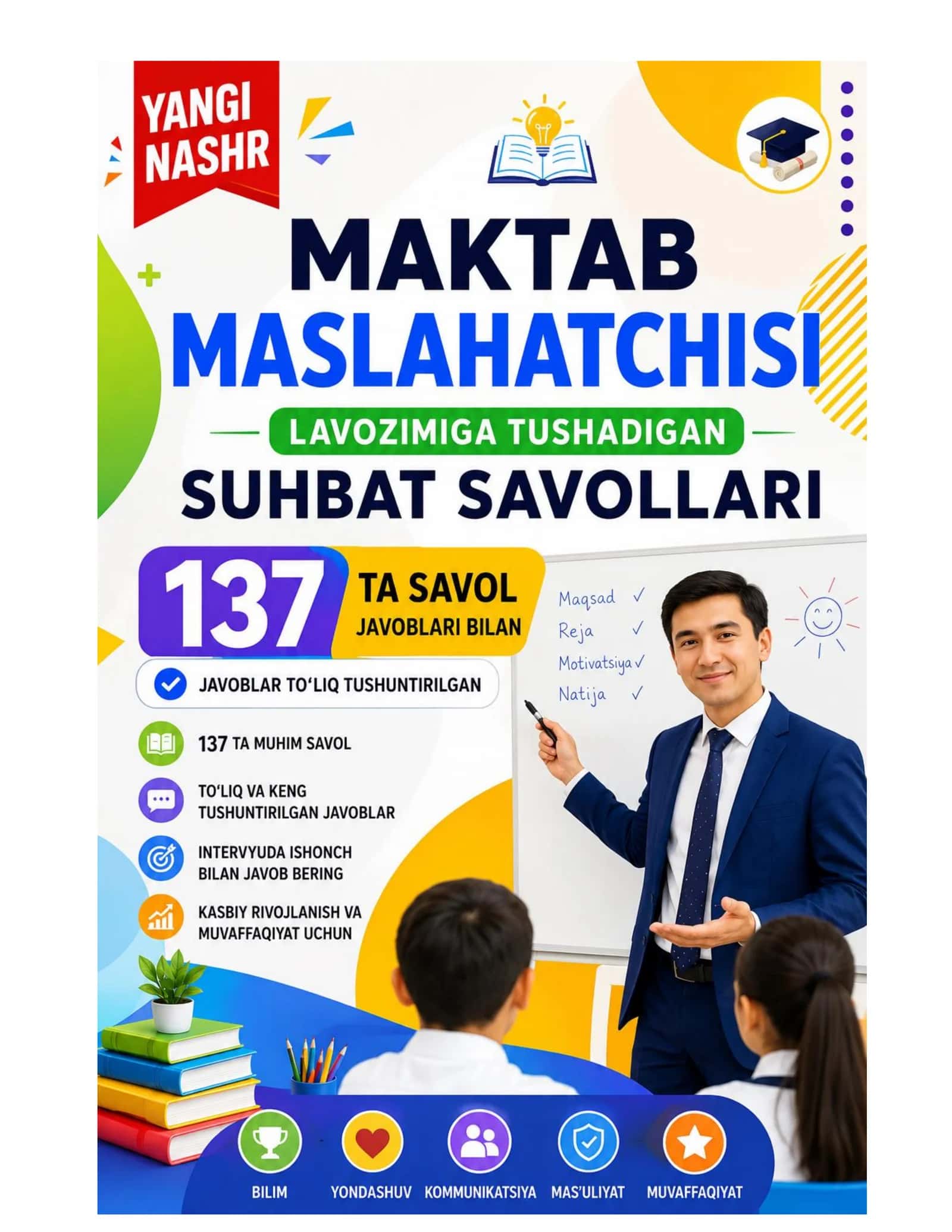 MAKTAB MASLAHATCHISI SAVOLLARI JAVOBLARI BILAN 1