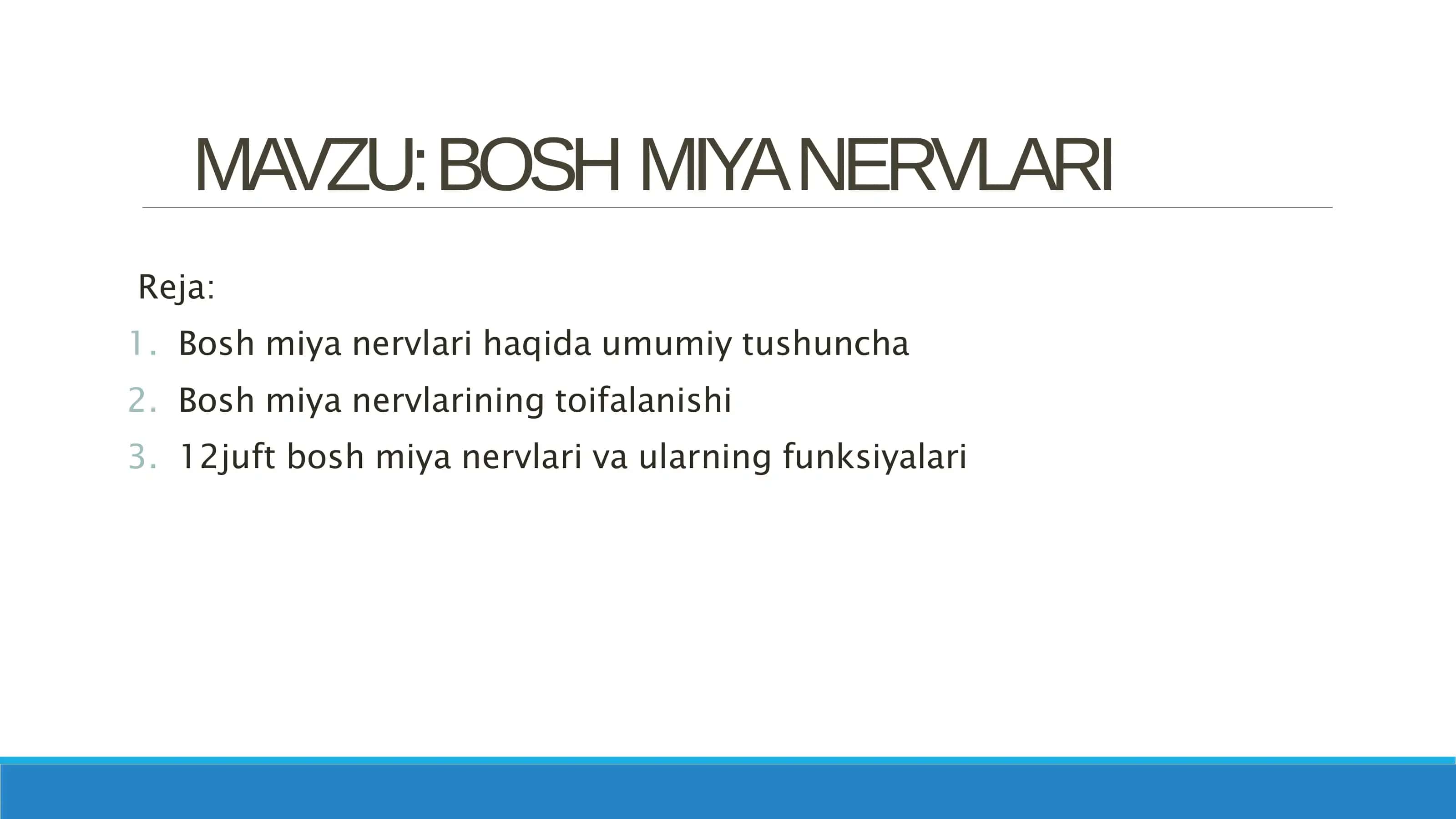 Bosh miyanervlari 1
