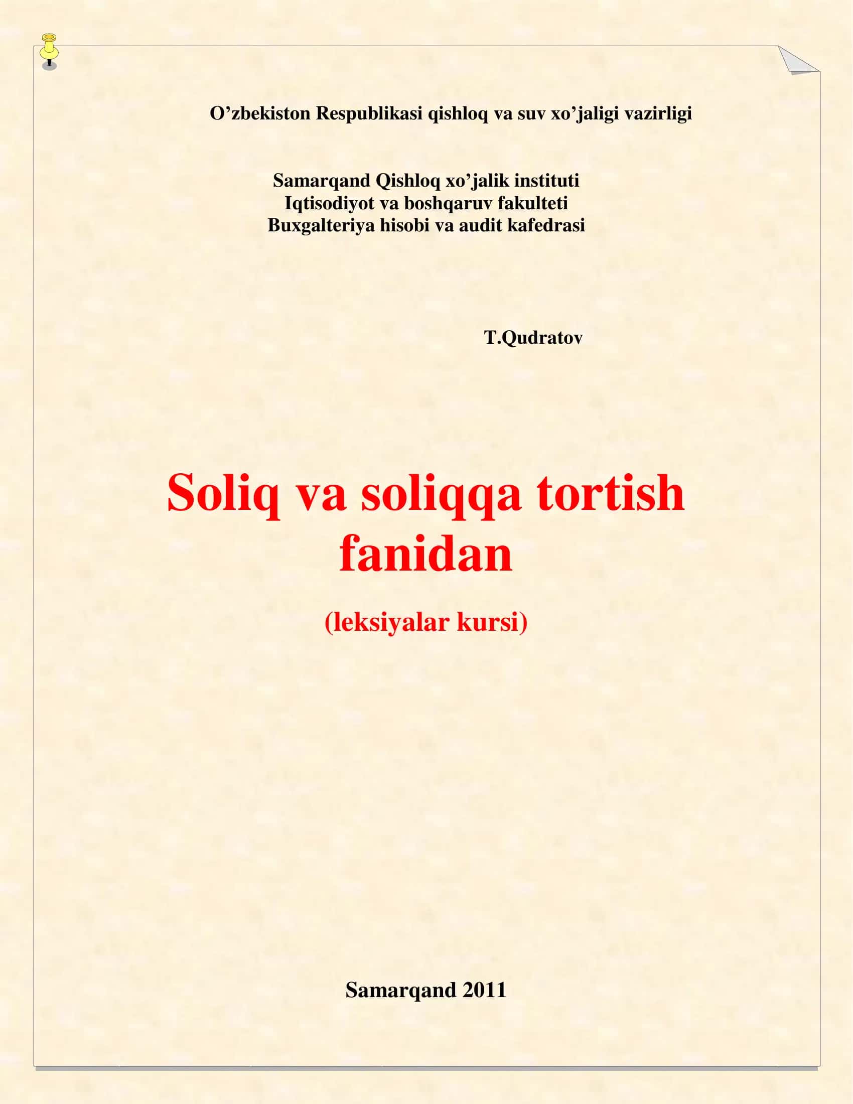 SOLIQ VA SOLIQGA TORTISH FANI DASTURI 1