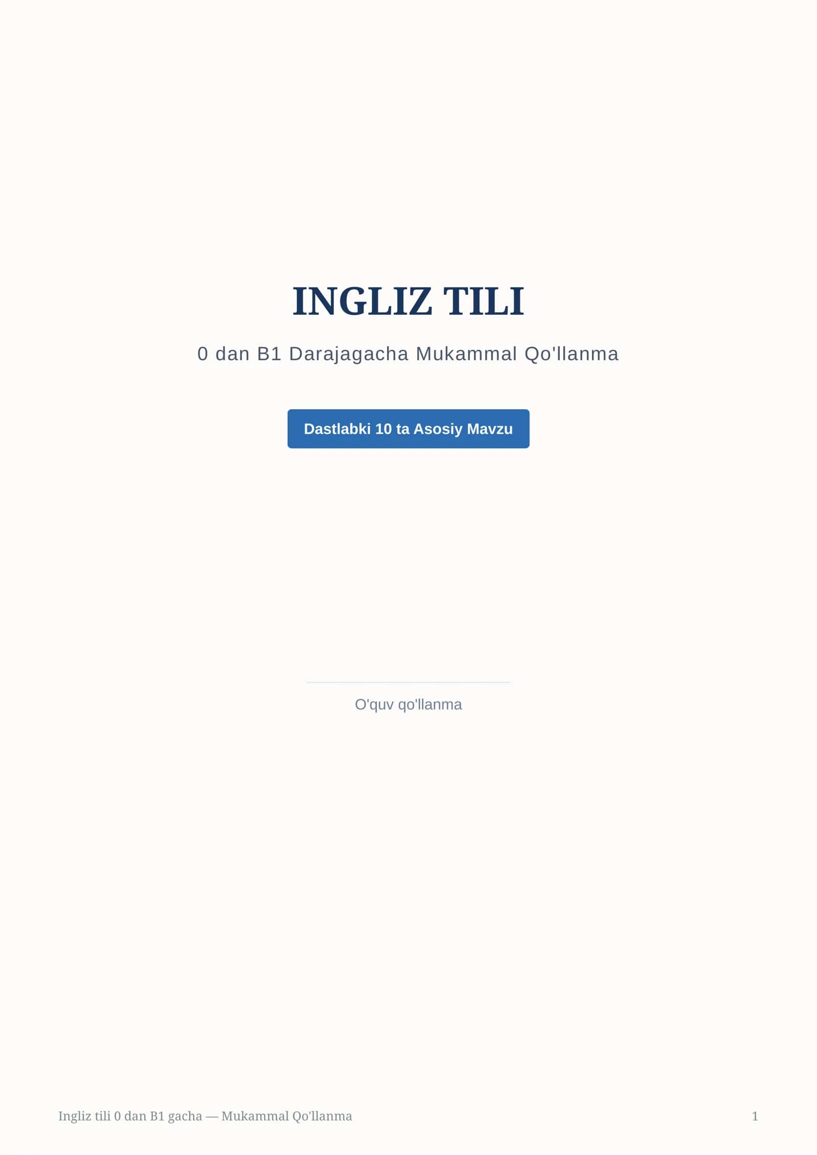 INGLIZ TILI 1