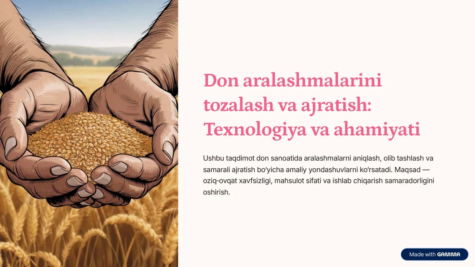 Don aralashmalarini tozalash va ajratish 1