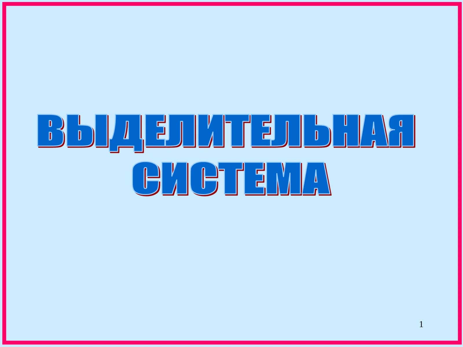 Выделительная система 1