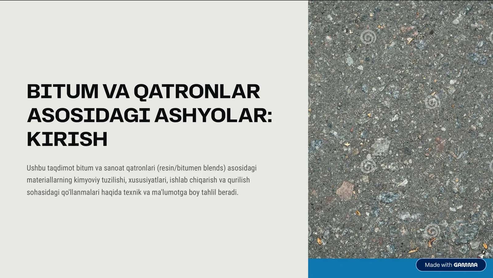 BITUM VA QATRONLAR 1
