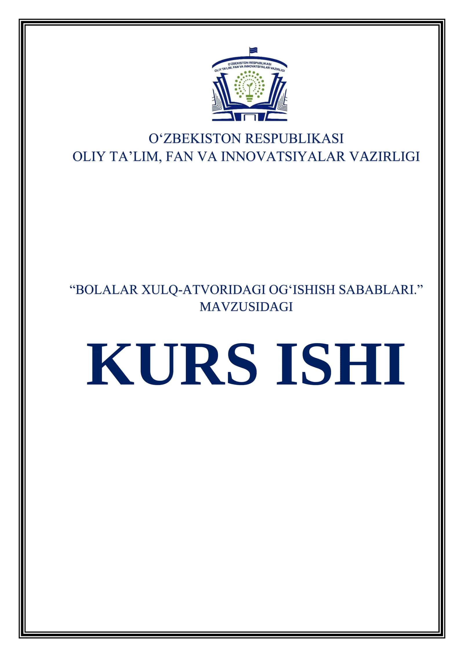 BOLALAR XULQ-ATVORIDAGI OG‘ISHISH SABABLARI 1