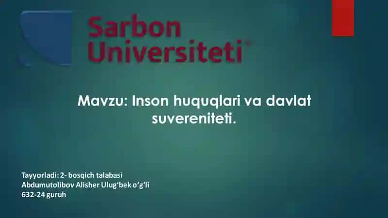 Inson huquqlari va davlat suvereniteti