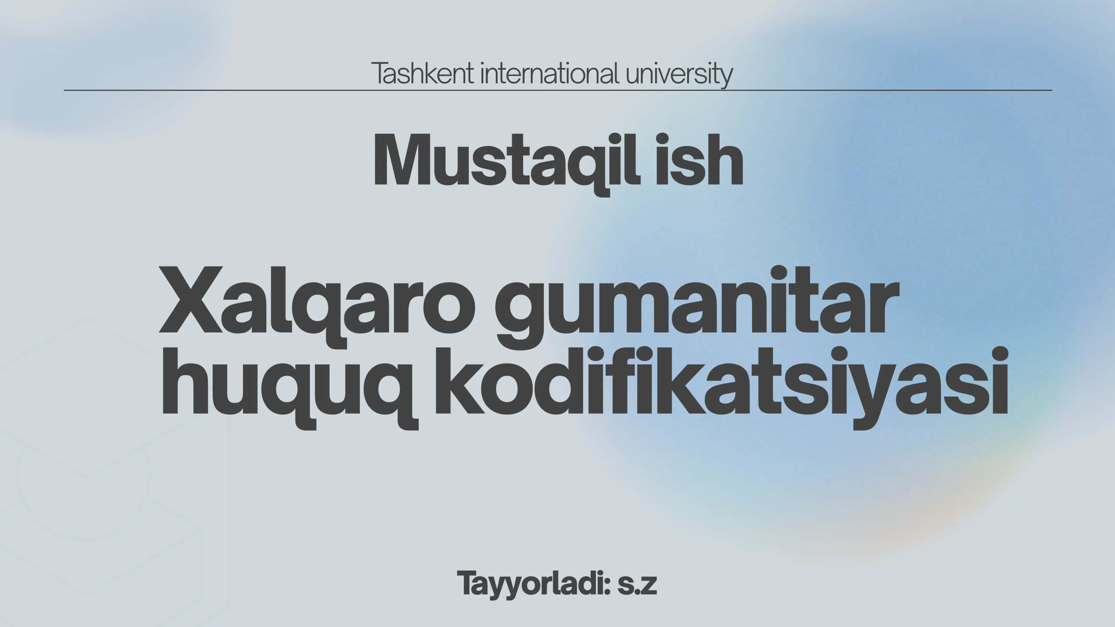 Xalqaro gumanitar huquq kodifikatsiyasi 1
