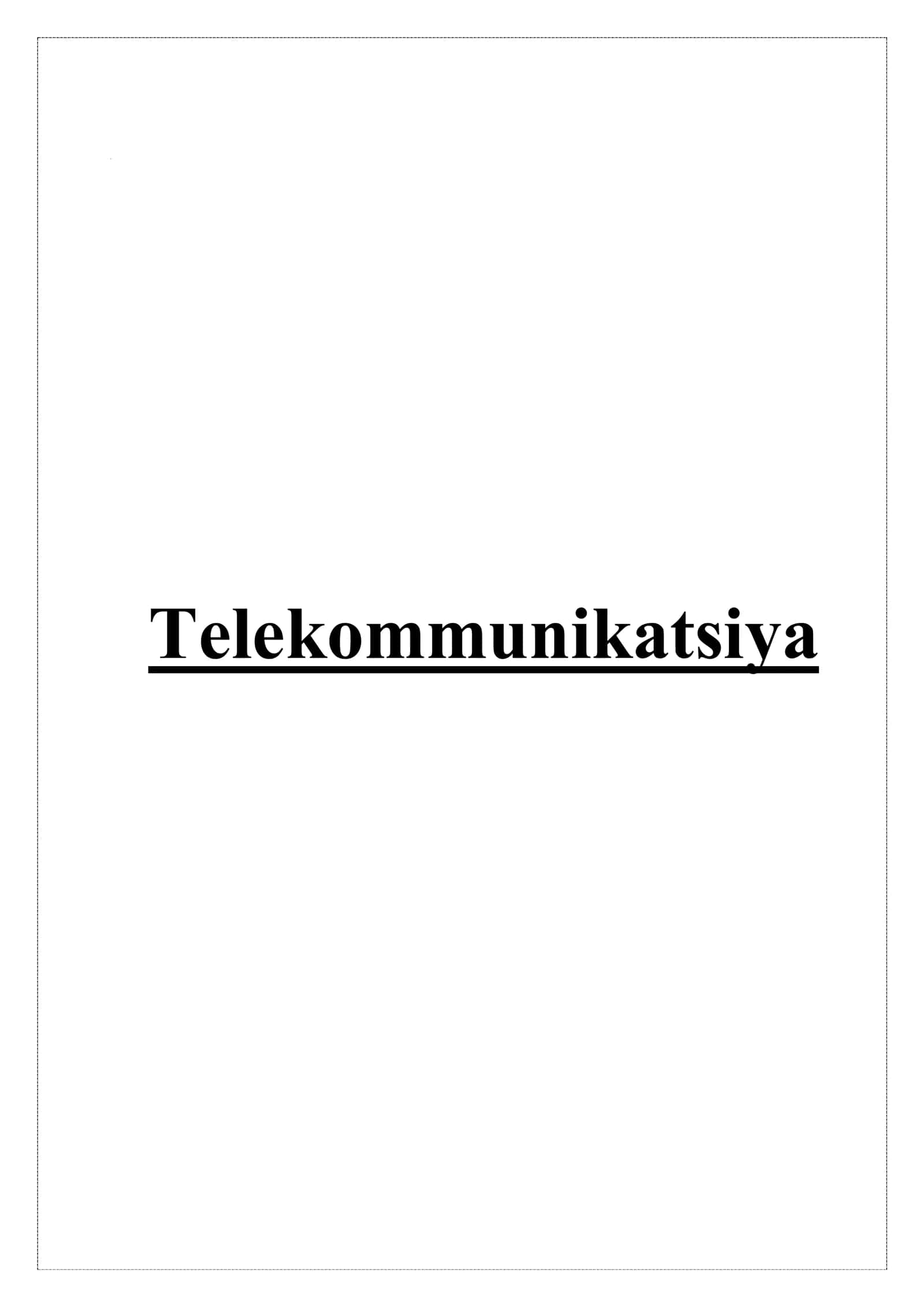 Telekommunikatsiya 1