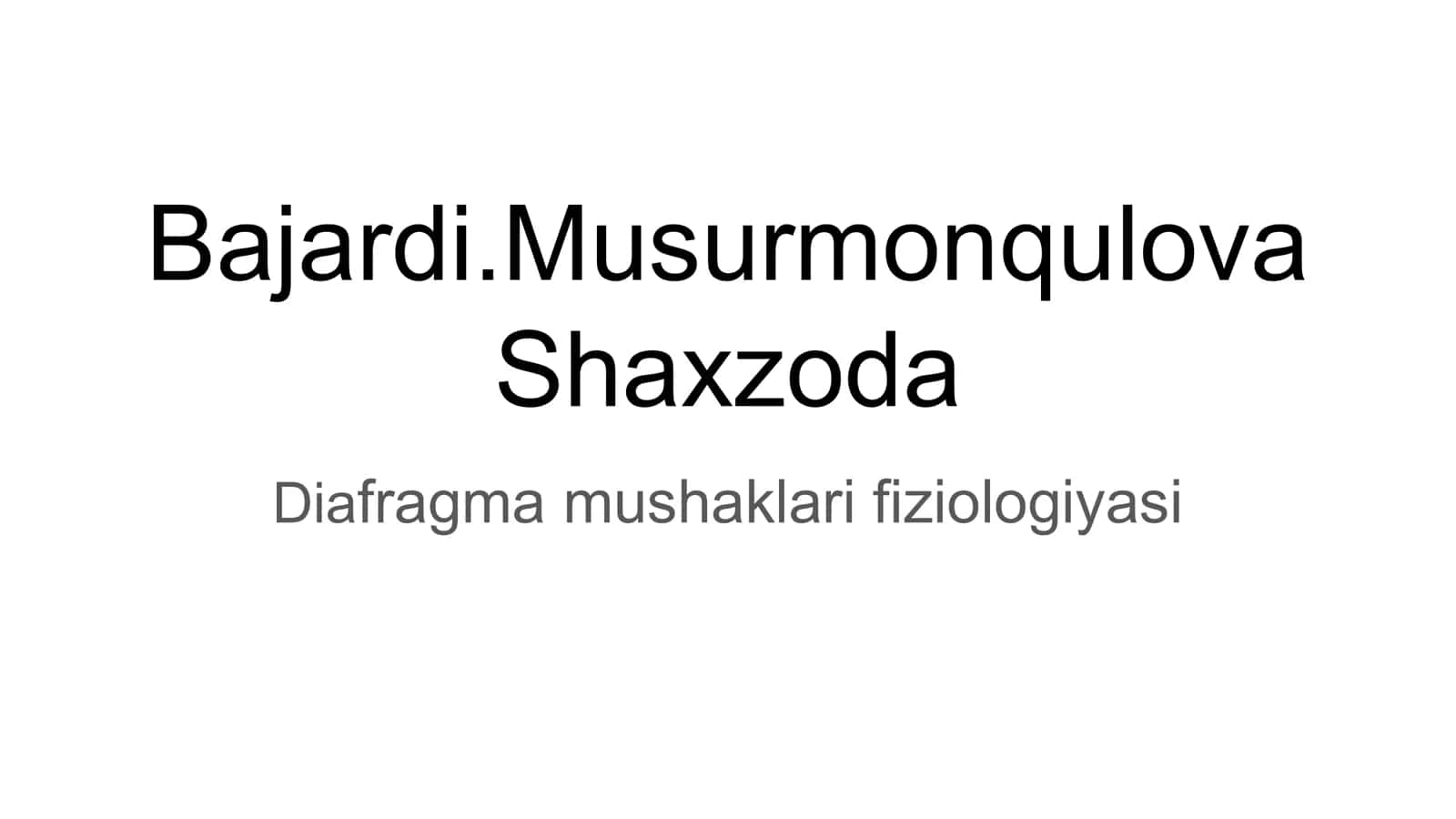Diafragma mushaklari fiziologiyasi 1
