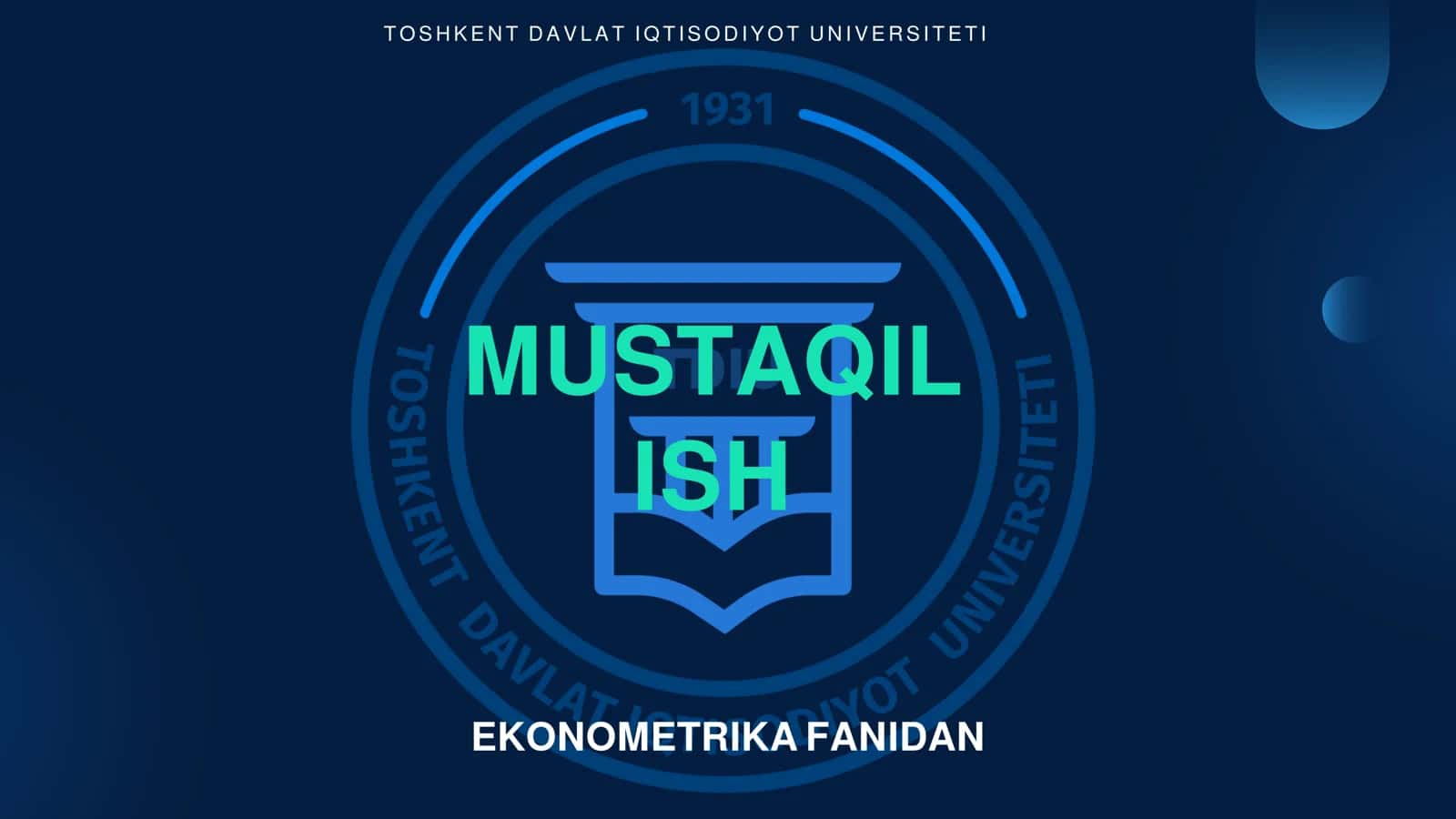 Kichik biznes va xususiy biznes subyektlari faoliyatini tahlil qilishda ekonometrik modellardan foydalanish 1