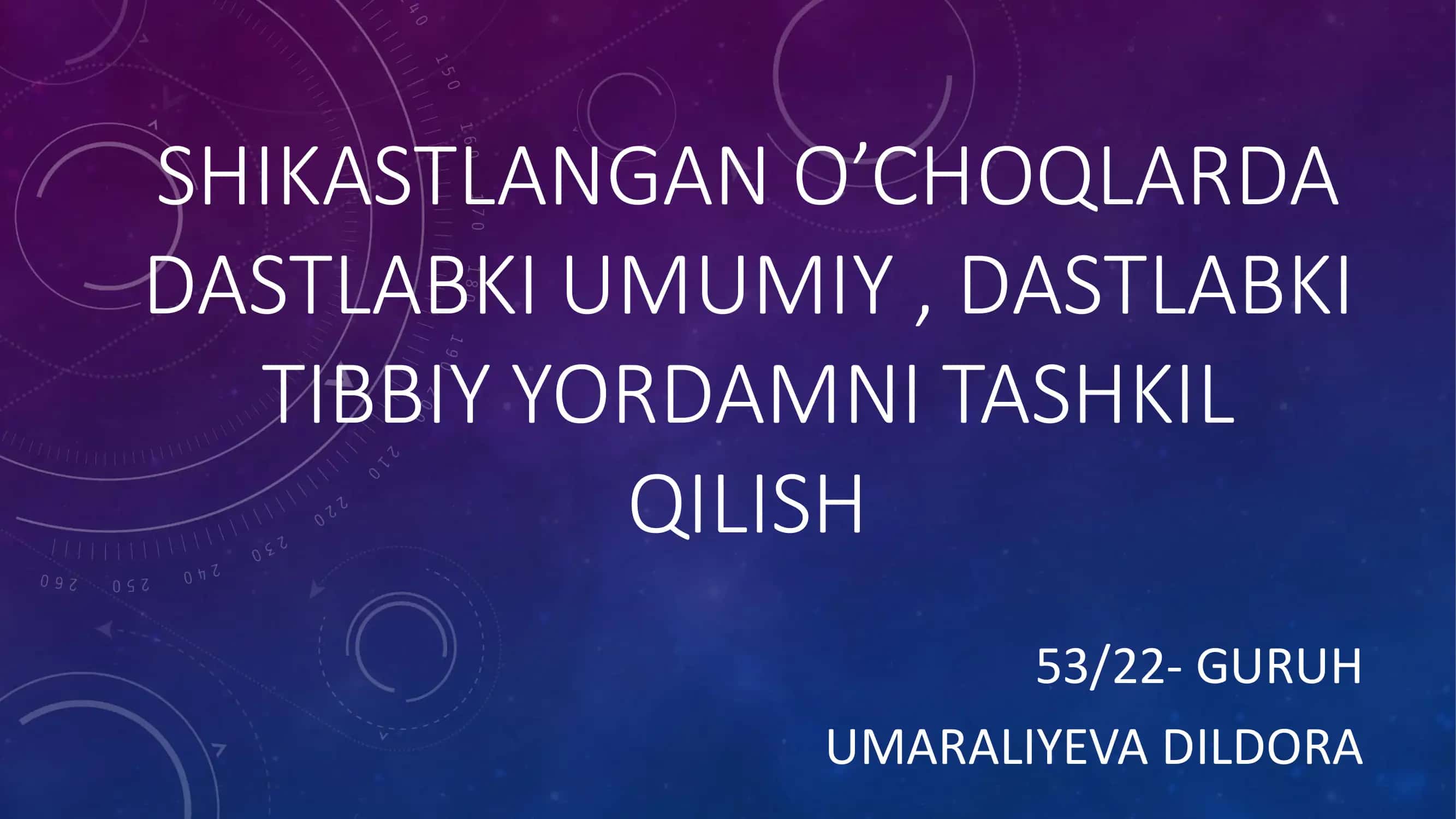 SHIKASTLANGAN O’CHOQLARDA 1