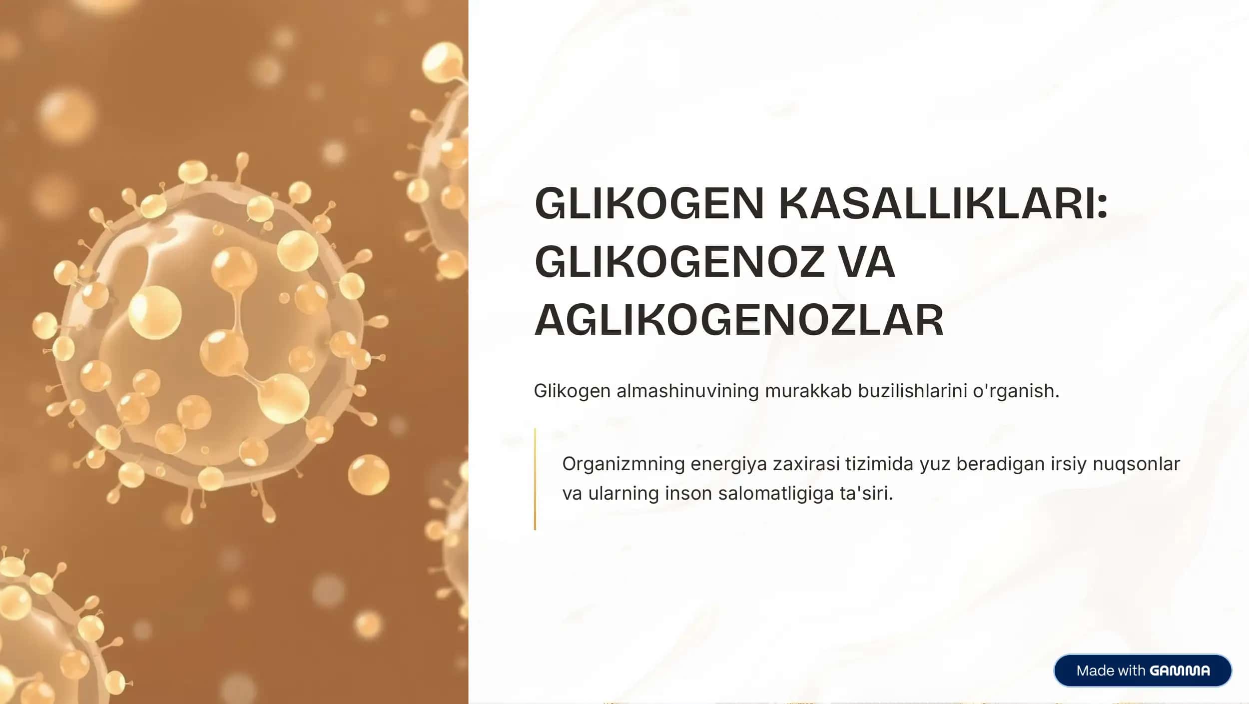 Glikogen Kasalliklari Glikogenoz va Aglekogenoz 1