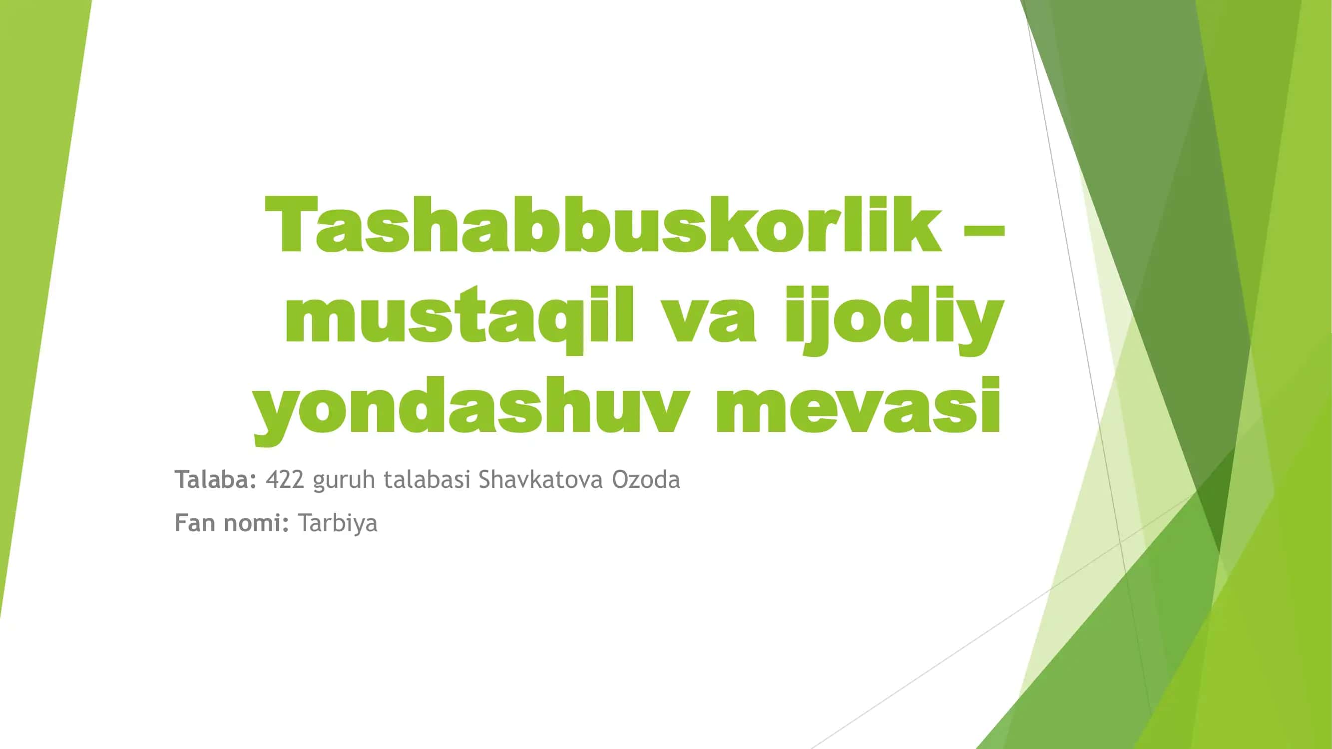 Tashabbuskorlik – 1