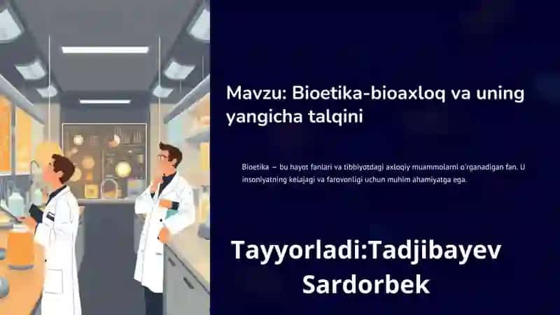 Bioetika-bioaxloq va uning 1