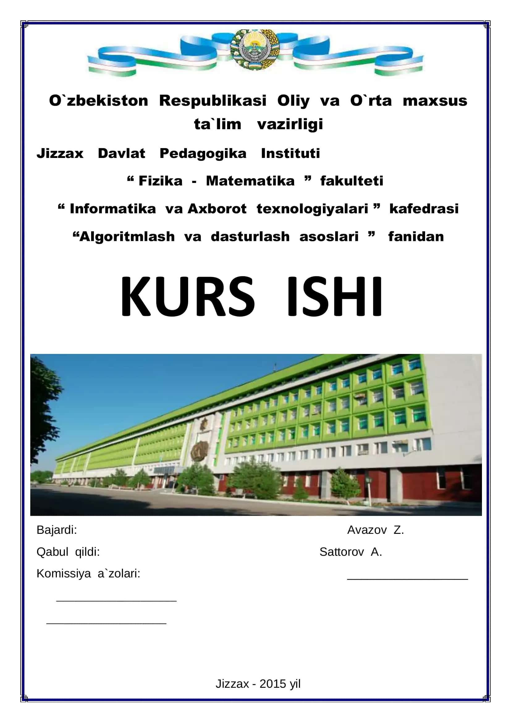KURS ISHI C++ da massivlar bilan ishlash (kiritish, taxrirlash, tartiblash,...) 1
