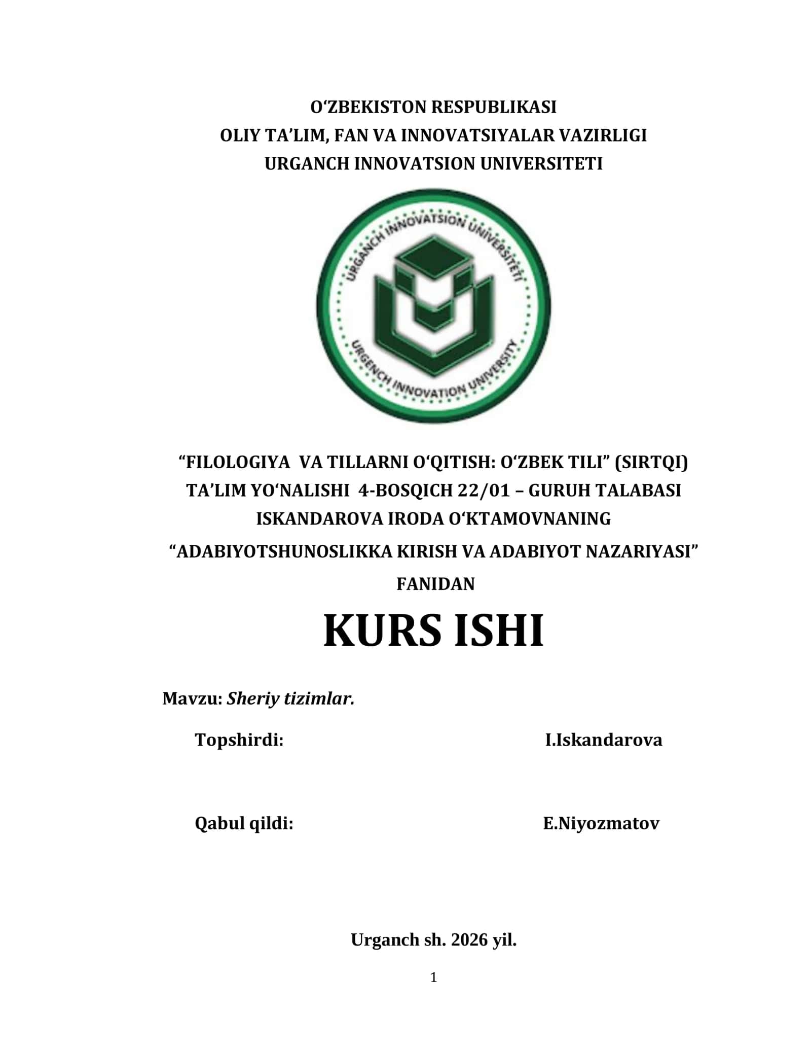 Sheriy tizimlar 1