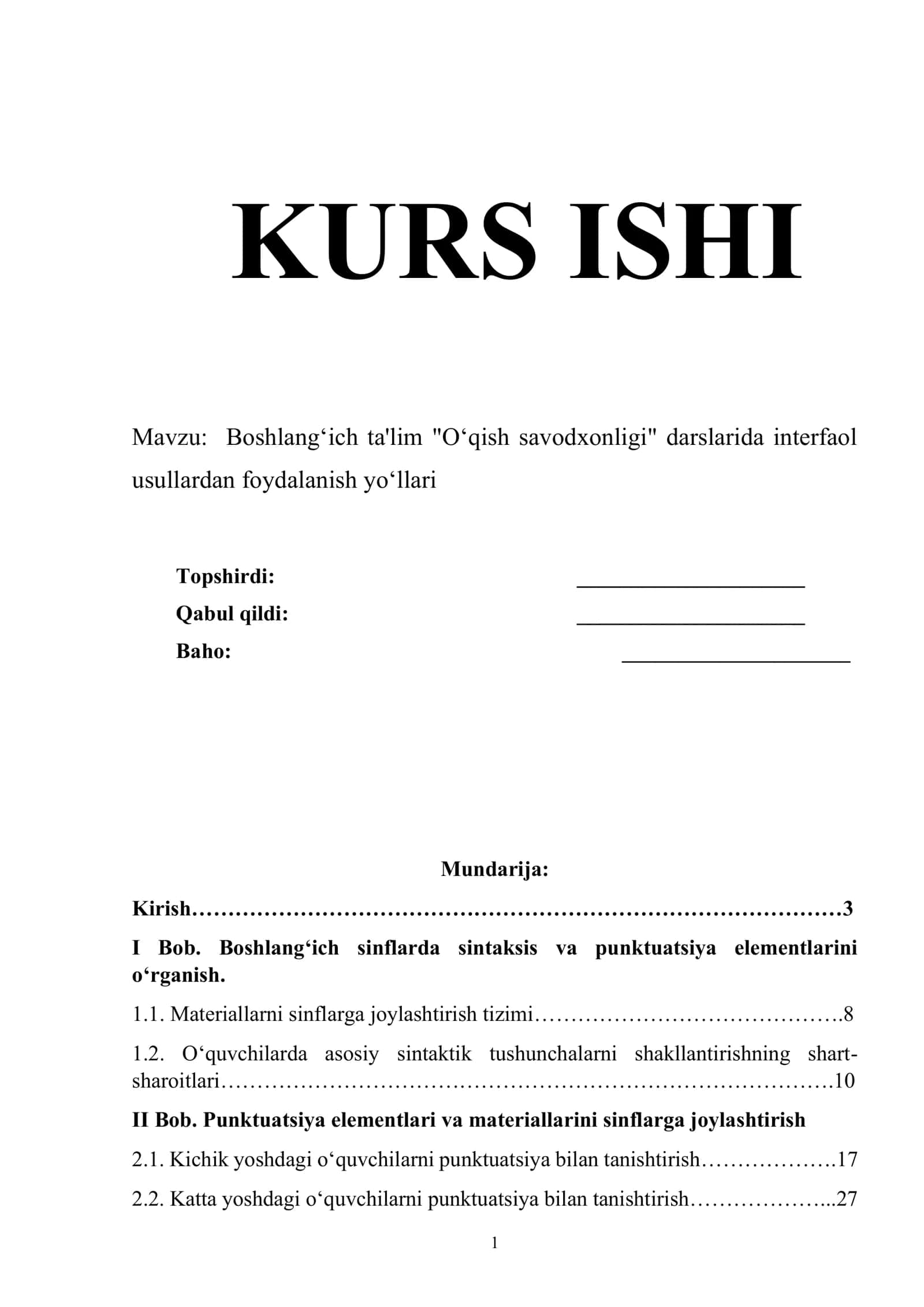 Boshlang‘ich ta'lim "O‘qish savodxonligi" darslarida interfaol 1