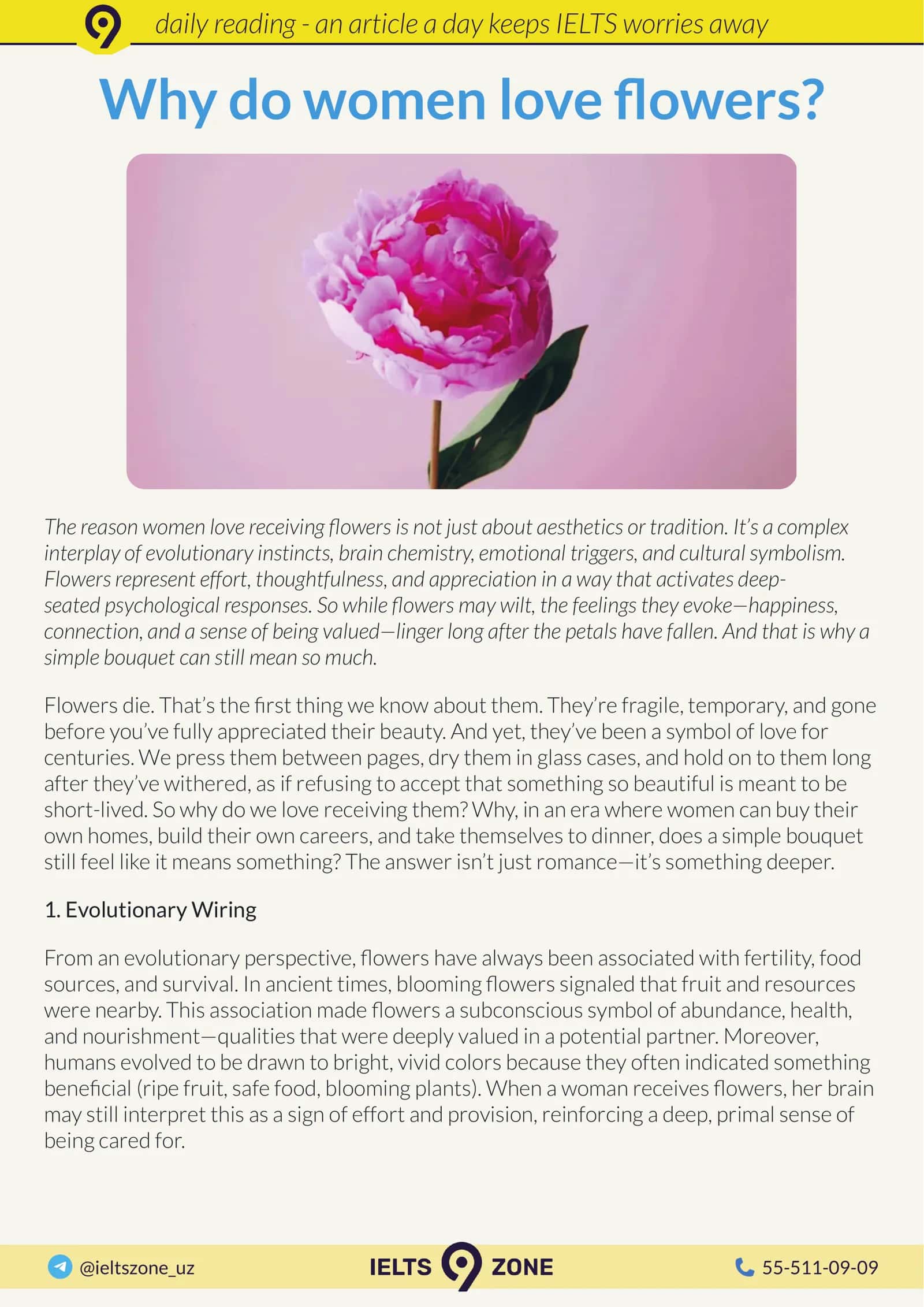 Why do women love flowers? 1
