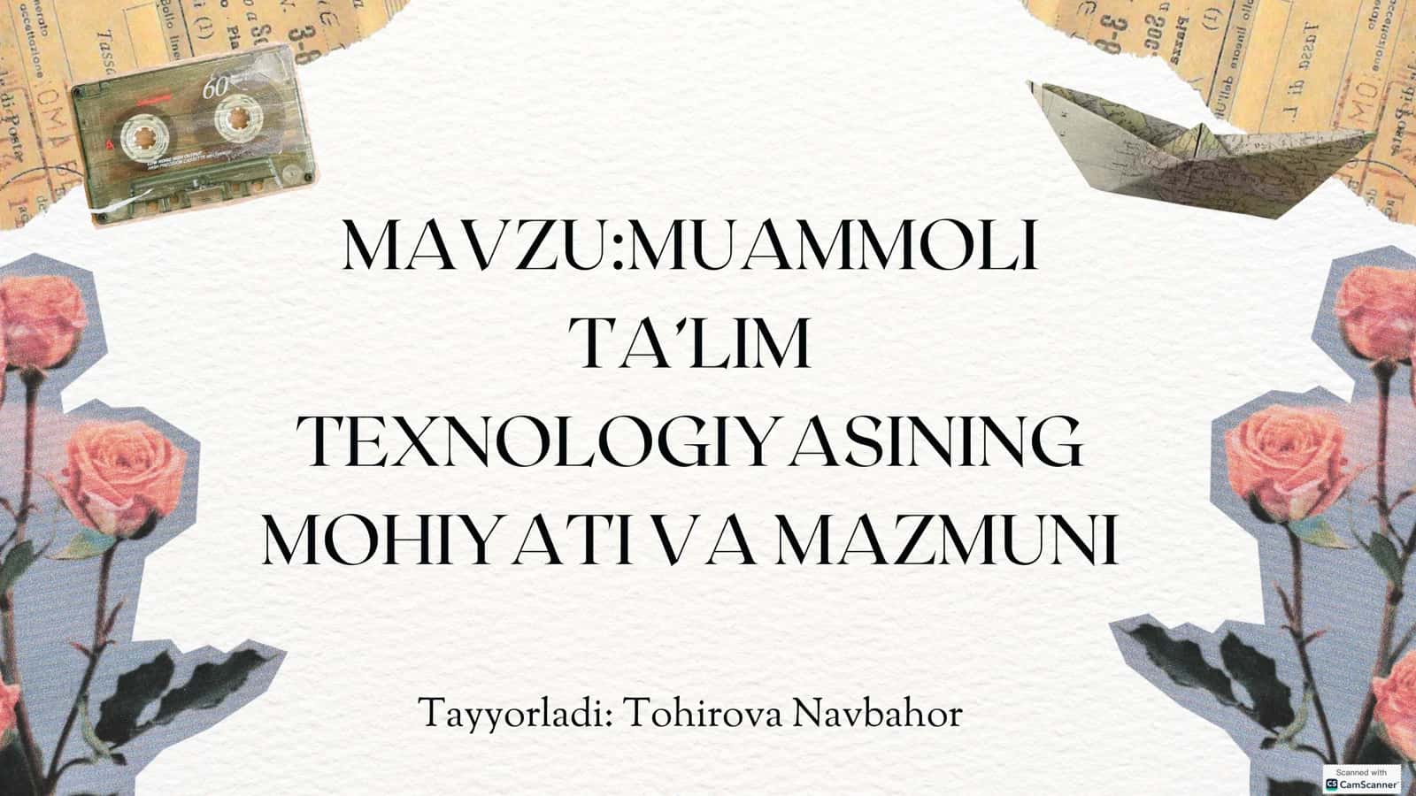 MUAMMOLI TAʼLIM TEXNOLOGIYASI 1