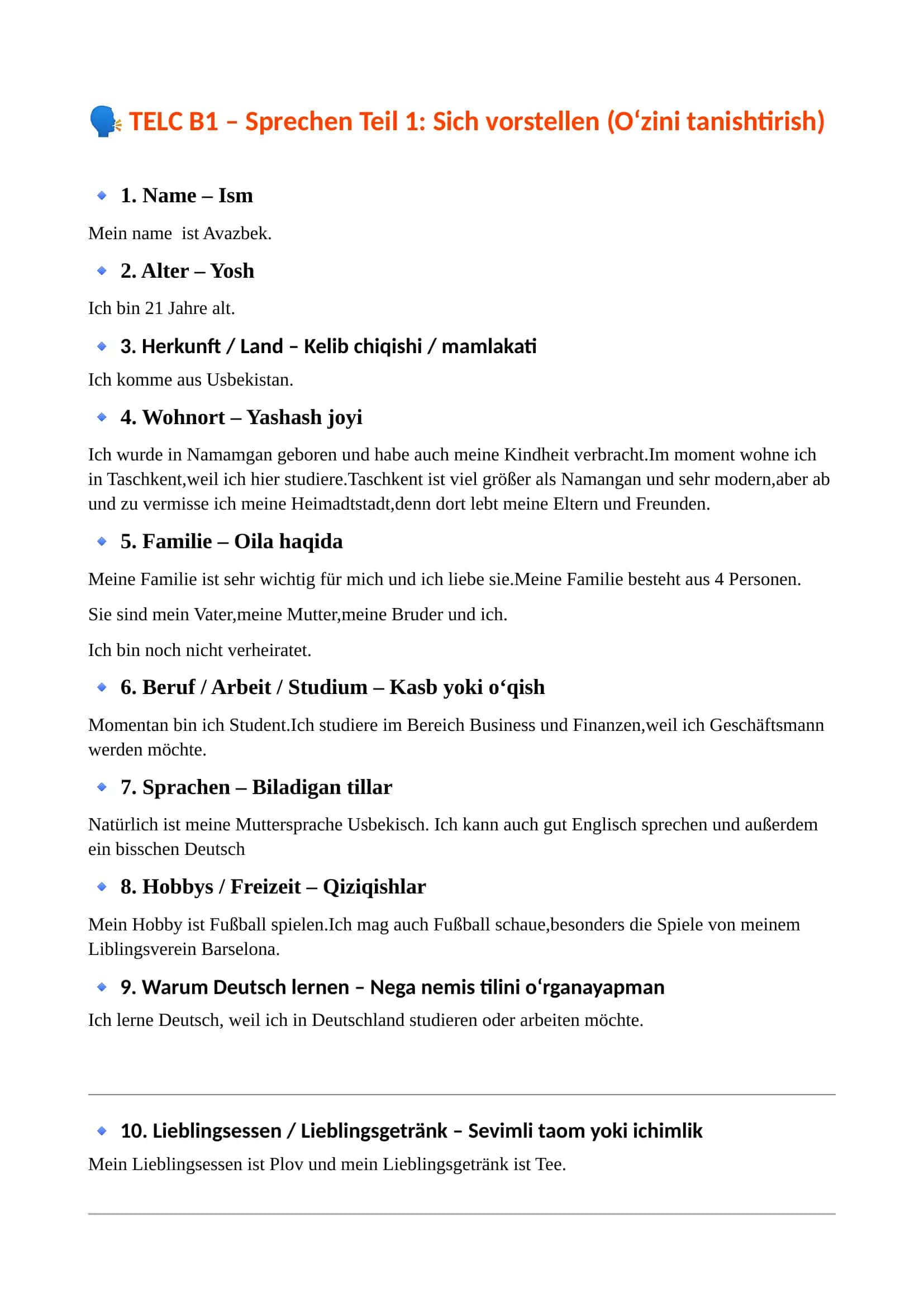 Nemis tili Redemittellar 1
