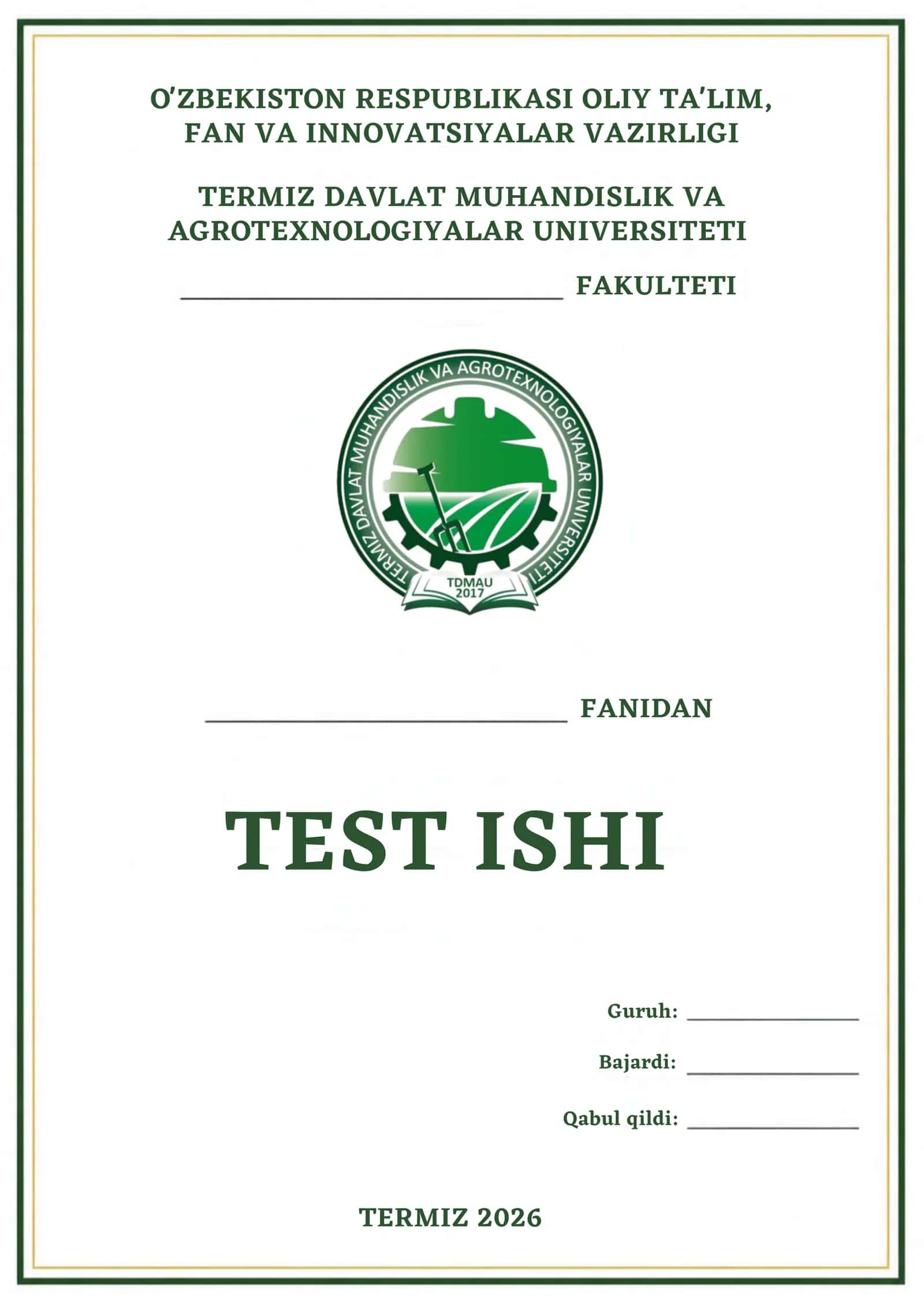 test uchun muqova 1