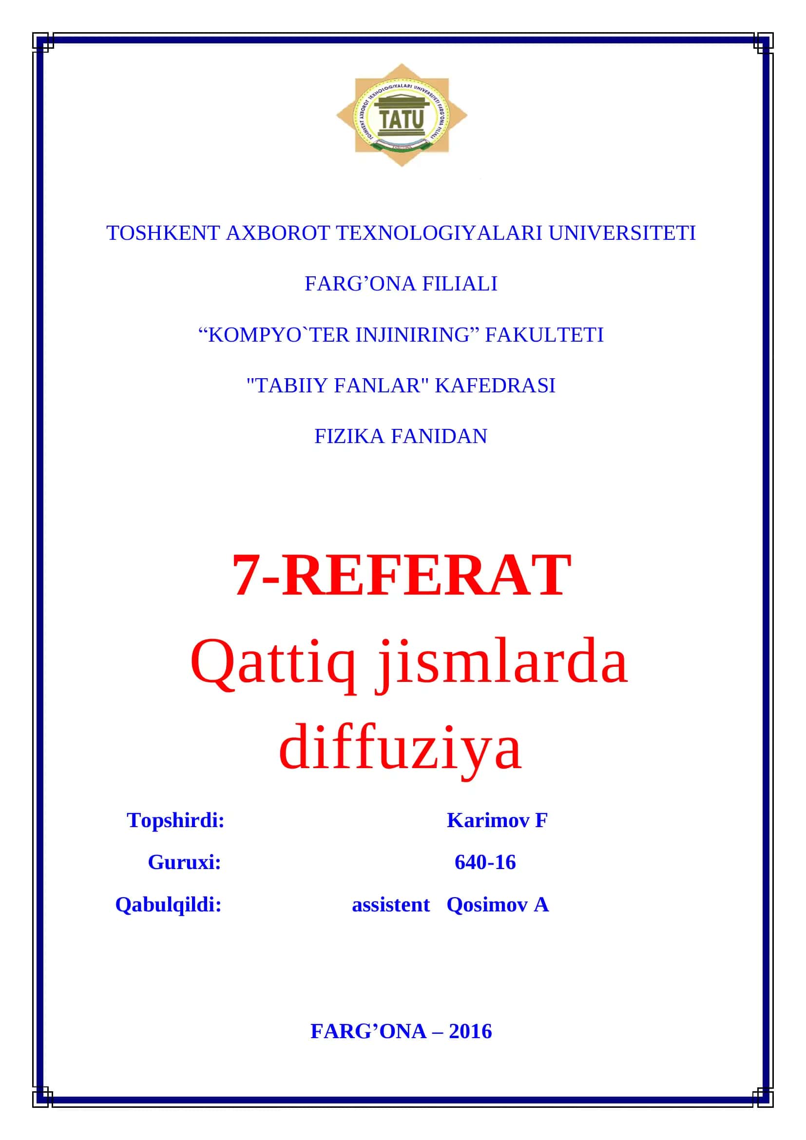 Qattiq jismlarda diffuziya 1