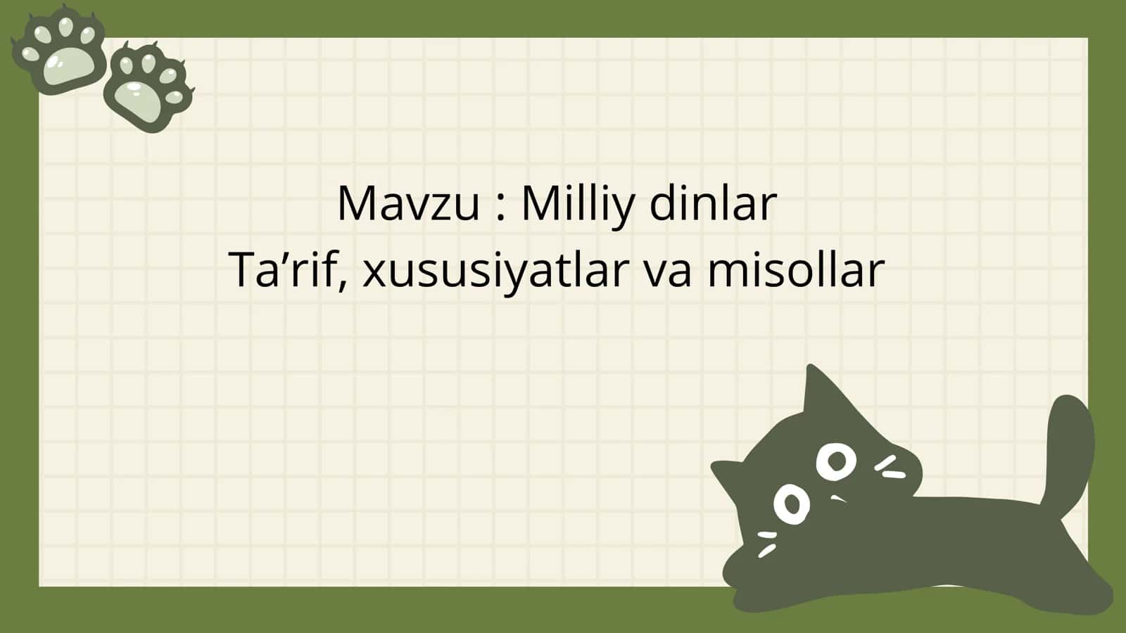 Milliy dinlar 1