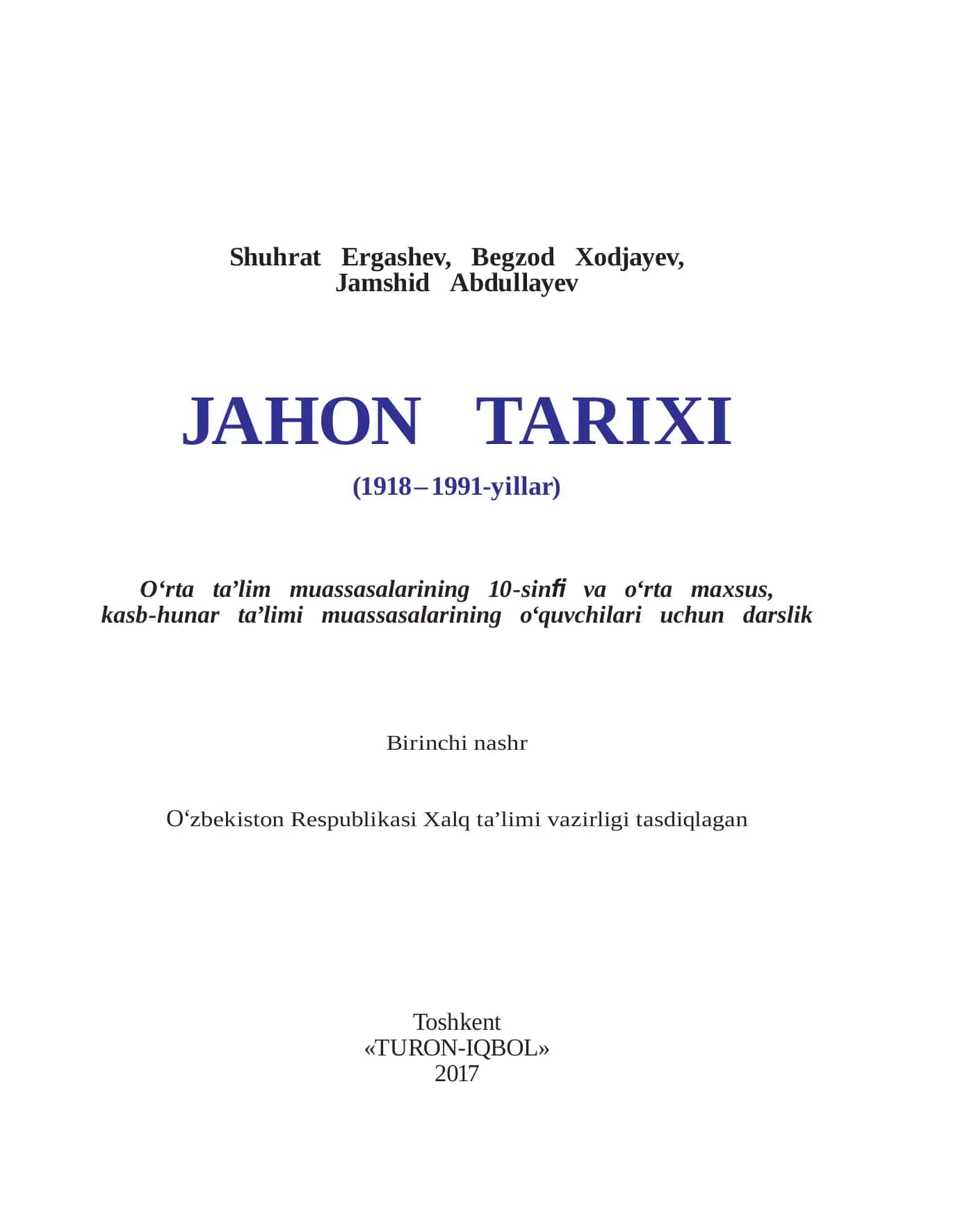 Jahon tarixi 1