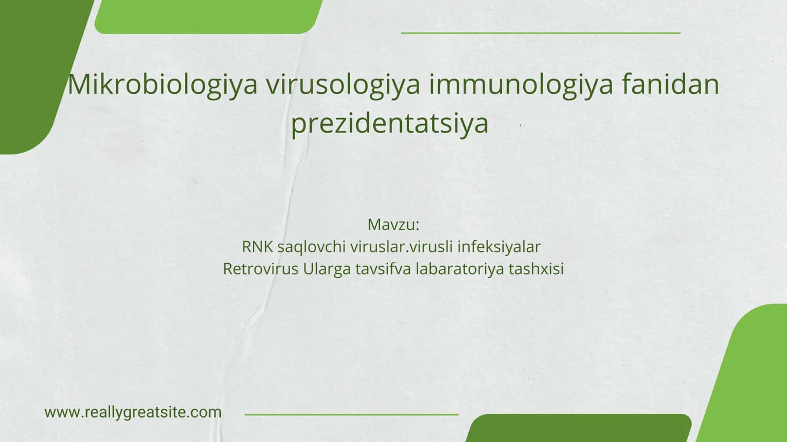 Mikrobiologiya virusologiya immunologiya fanidan prezidentatsiya 1