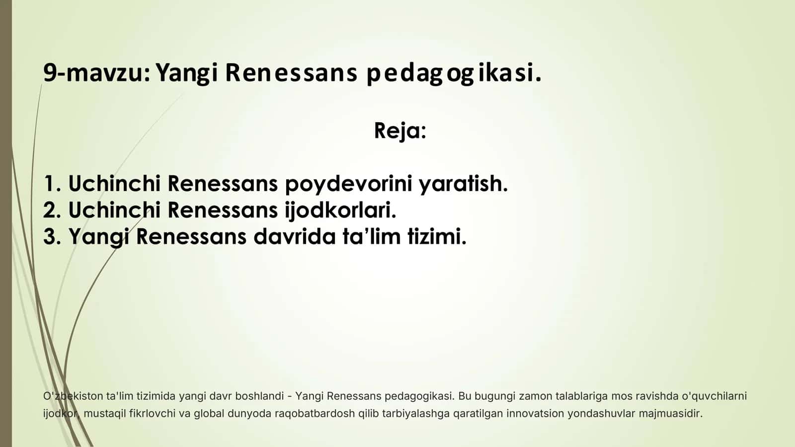 Yangi Renessans pedagogikasi 1