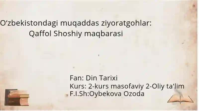 Qaffol Shoshiy maqbarasi 1