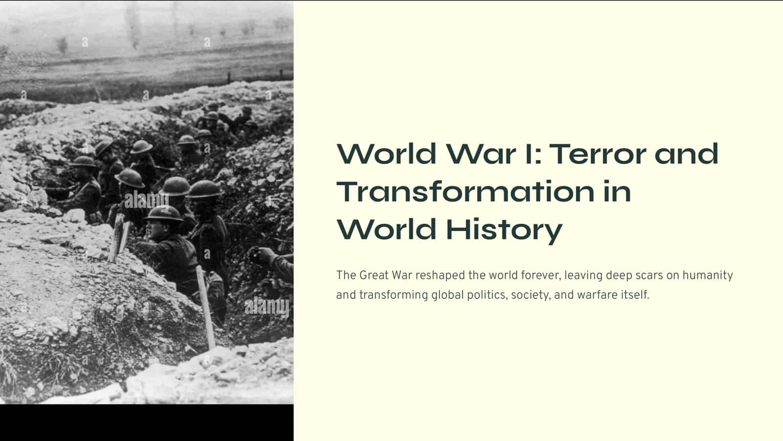 World War I: Terror and Transformation in World History 1