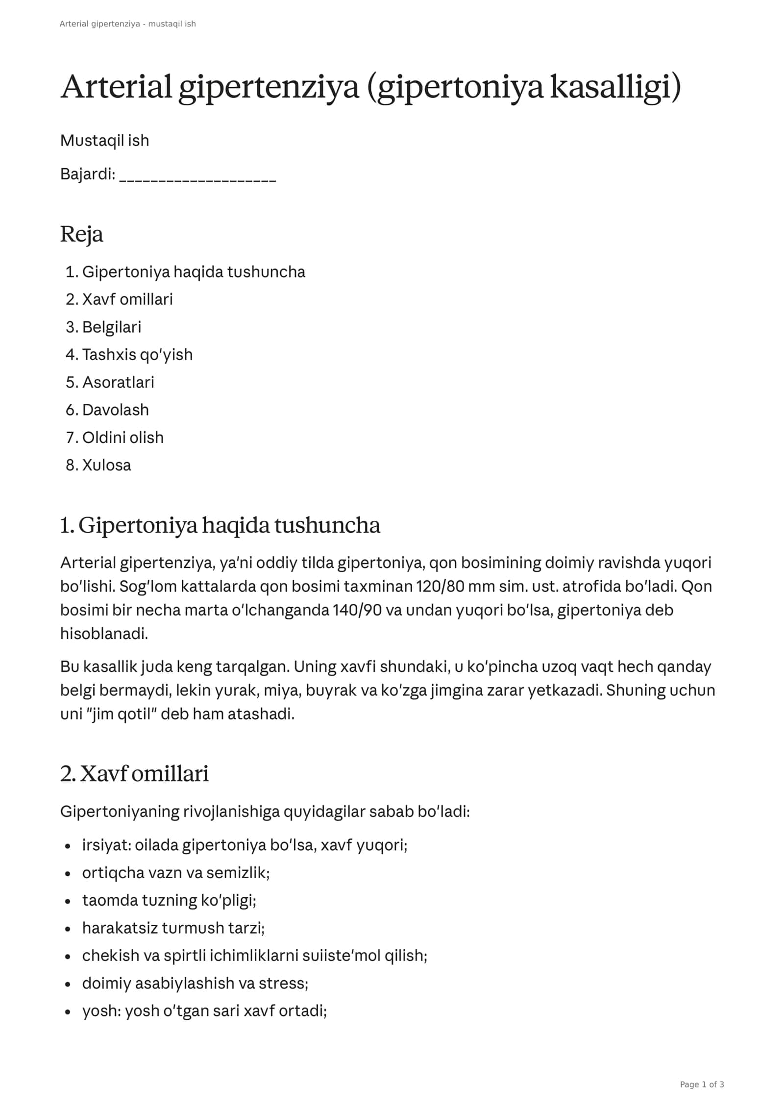 Arterial gipertenziya (gipertoniya kasalligi) 1