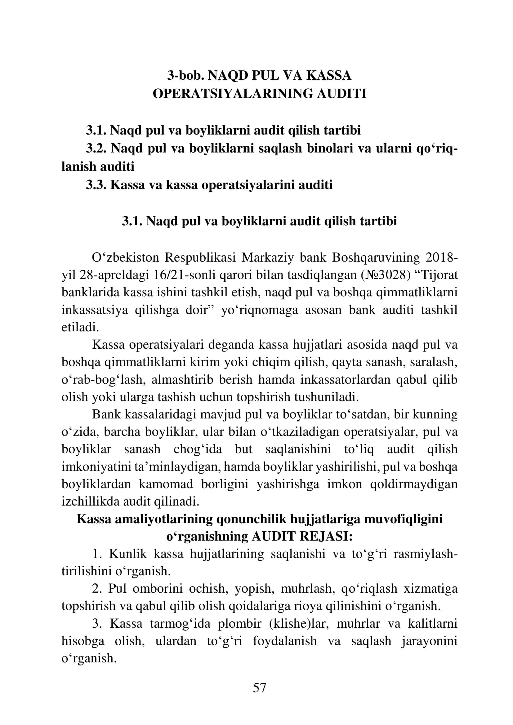 Naqd pul va boyliklarni audit qilish tartibi 1