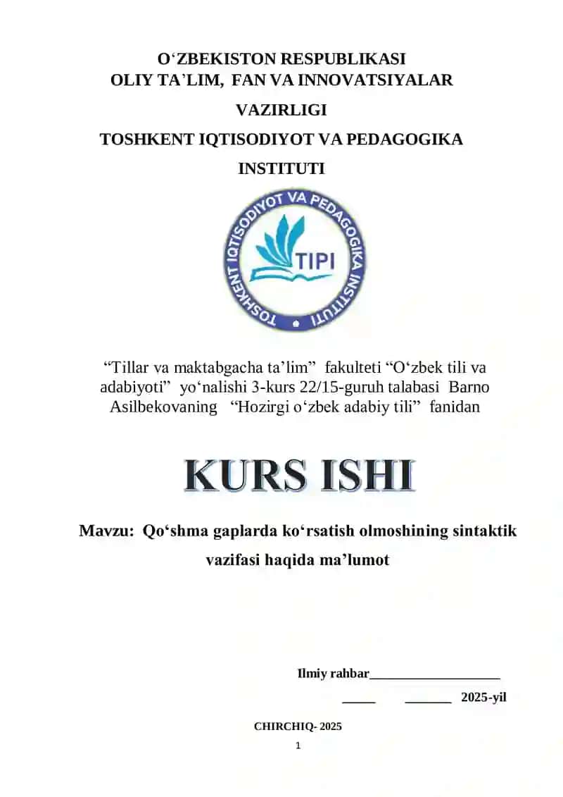 O‘zbek tili va adabiyoti 1