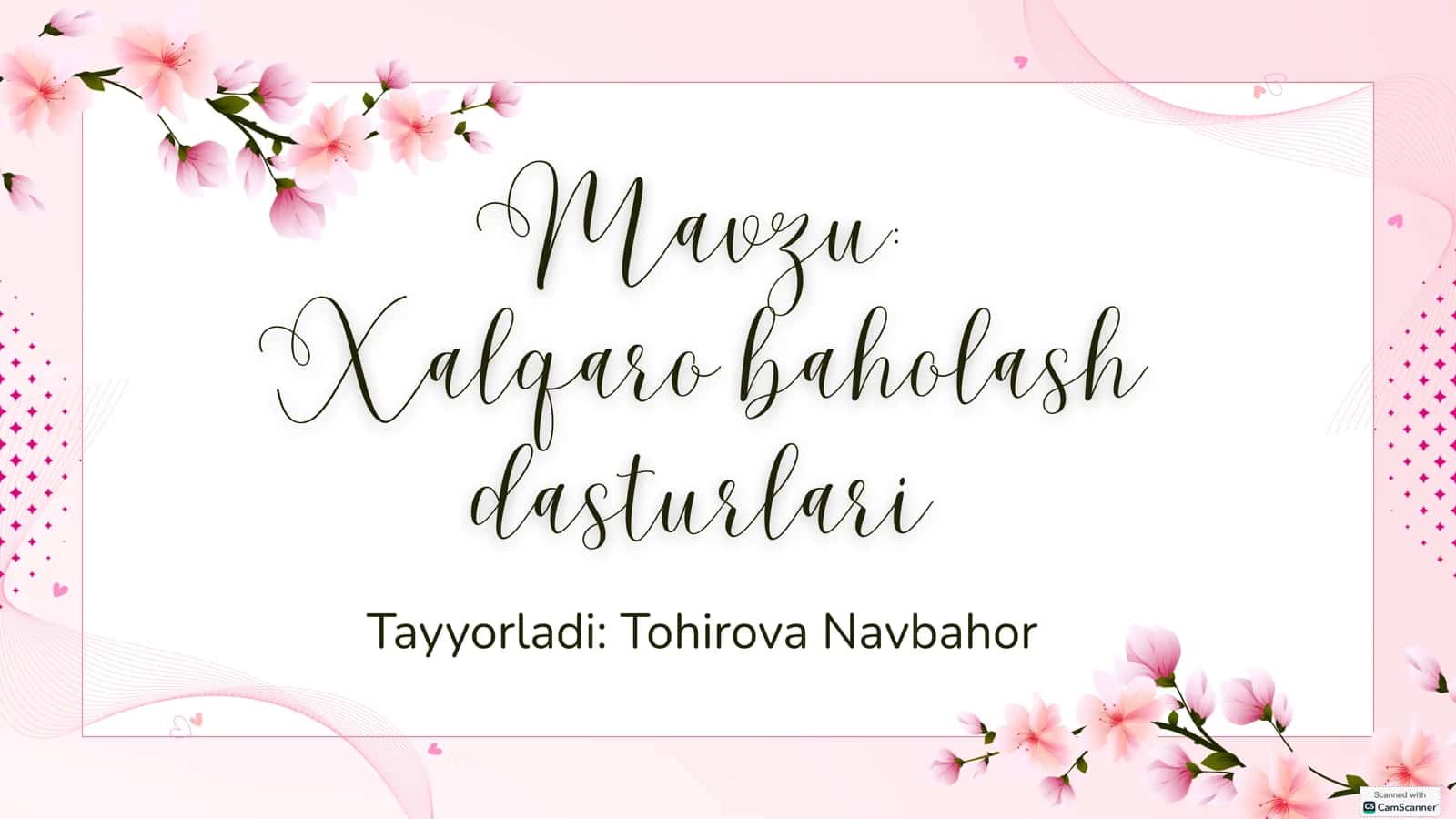Xalqaro Baholash Dasturlari 1