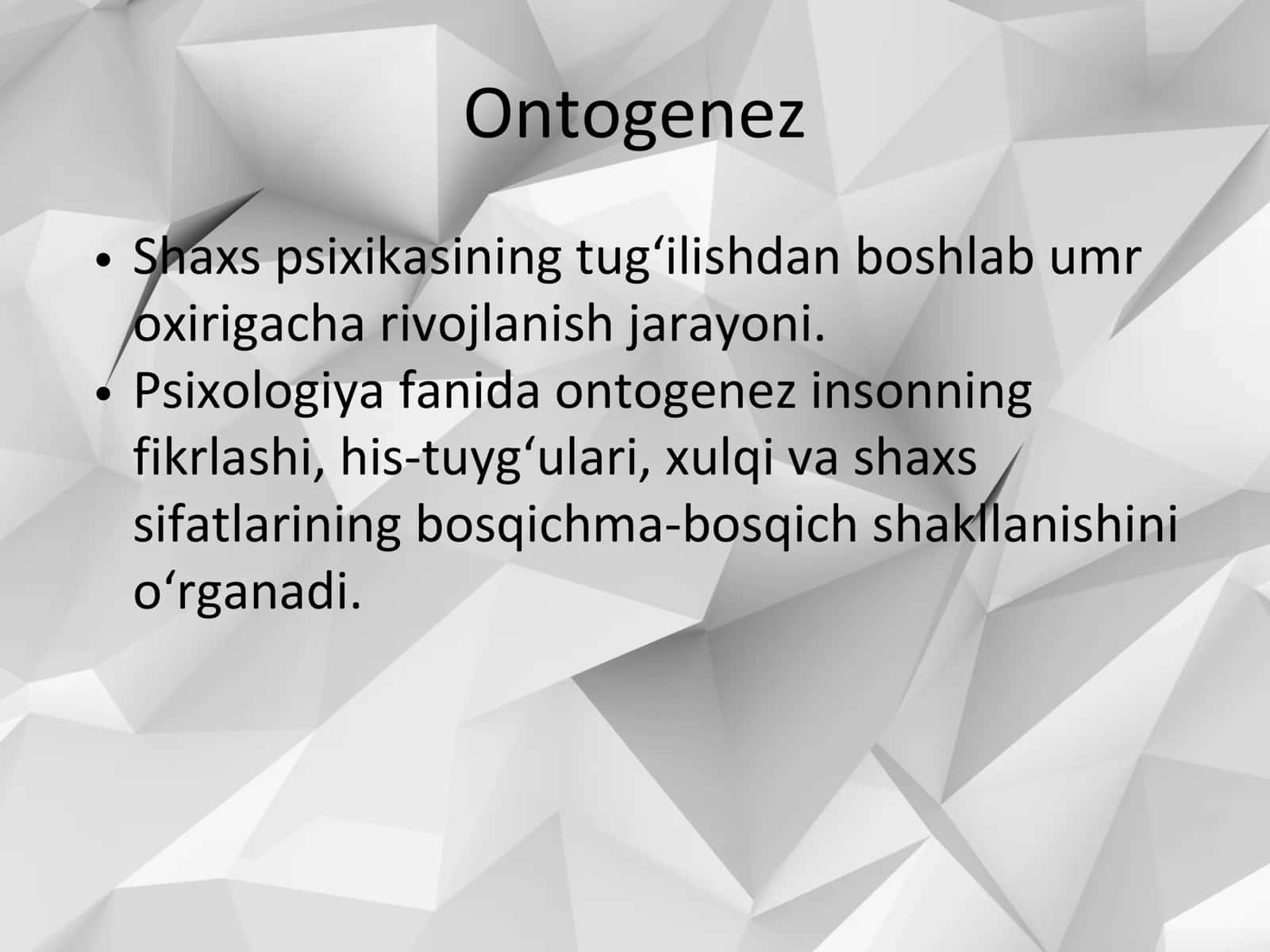 Ontogenez 1
