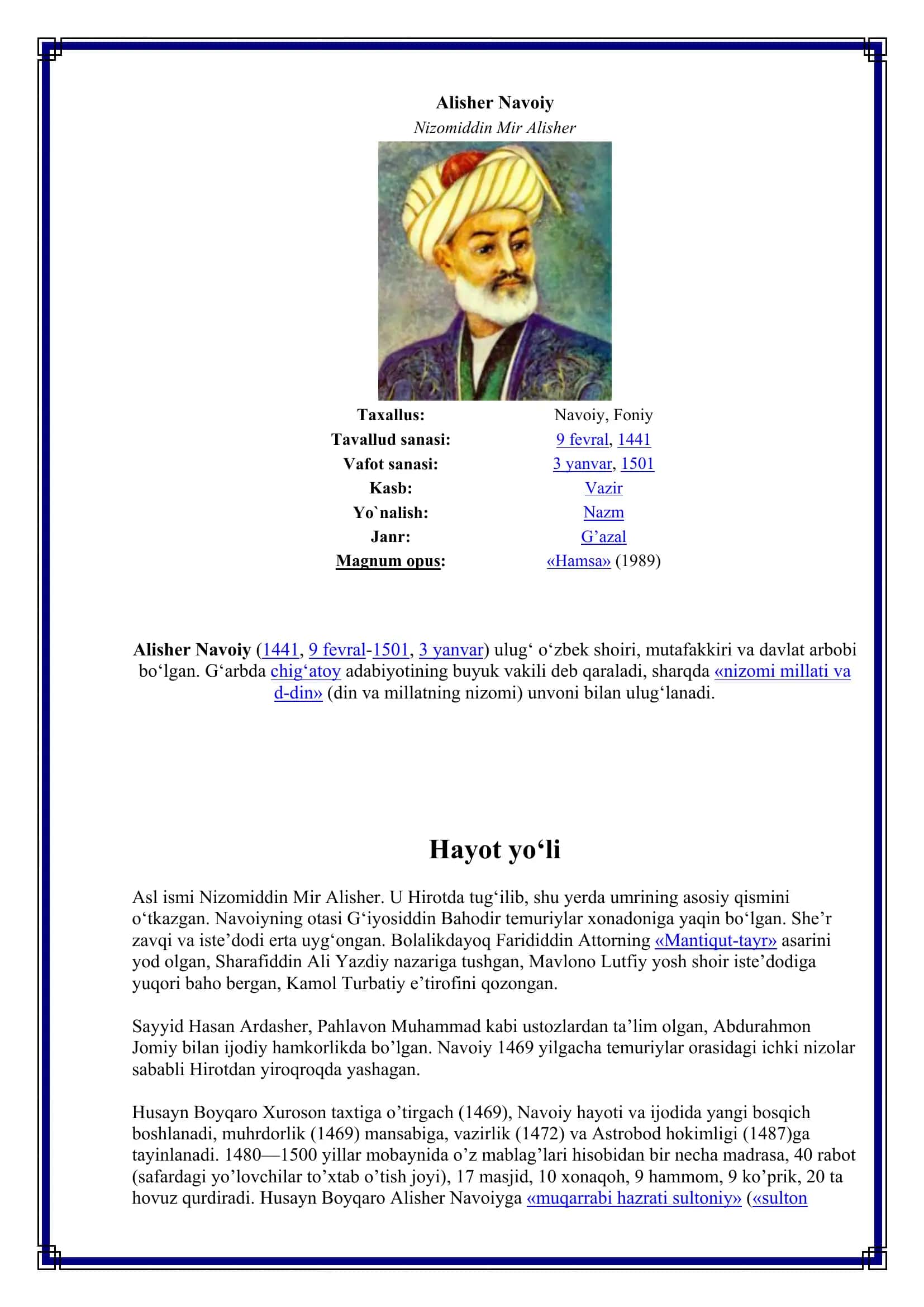 Alisher Navoiy 1