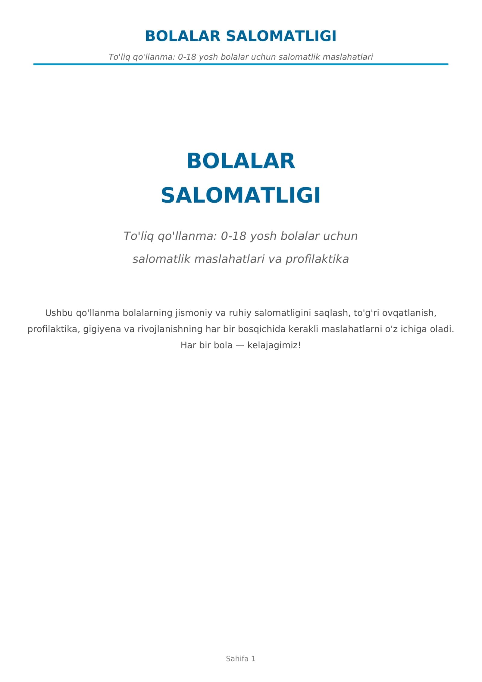 Bolalar salomatligi 1