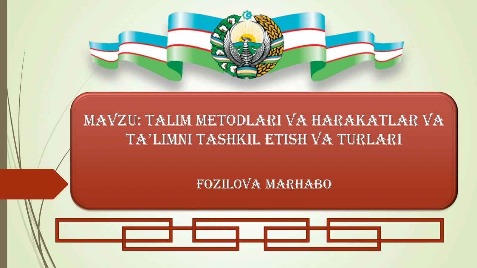 Talim metodlari va harakatlar va taʼlimni tashkil etish va turlari 1