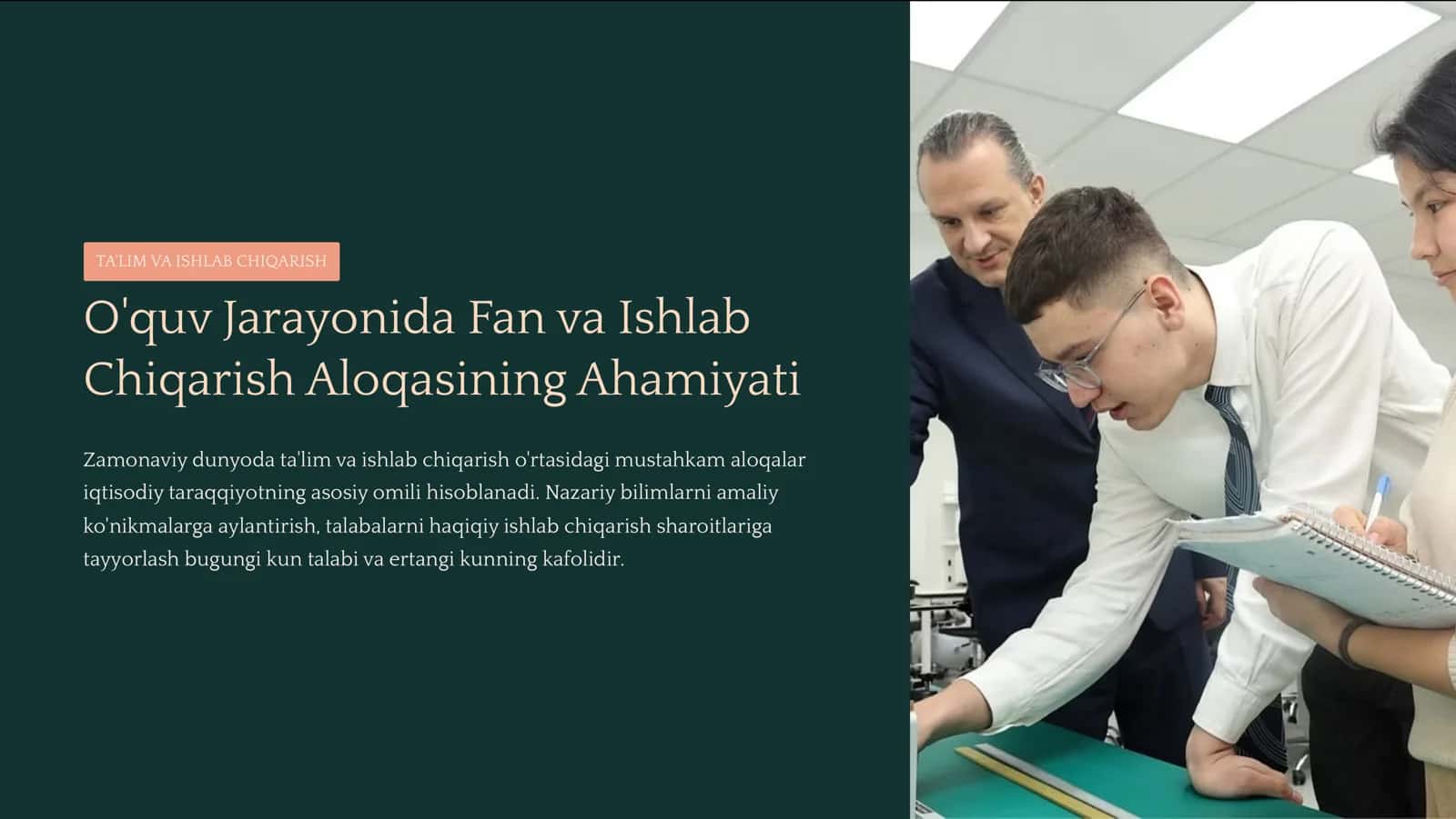 TA'LIM VA ISHLAB CHIQARISH 1