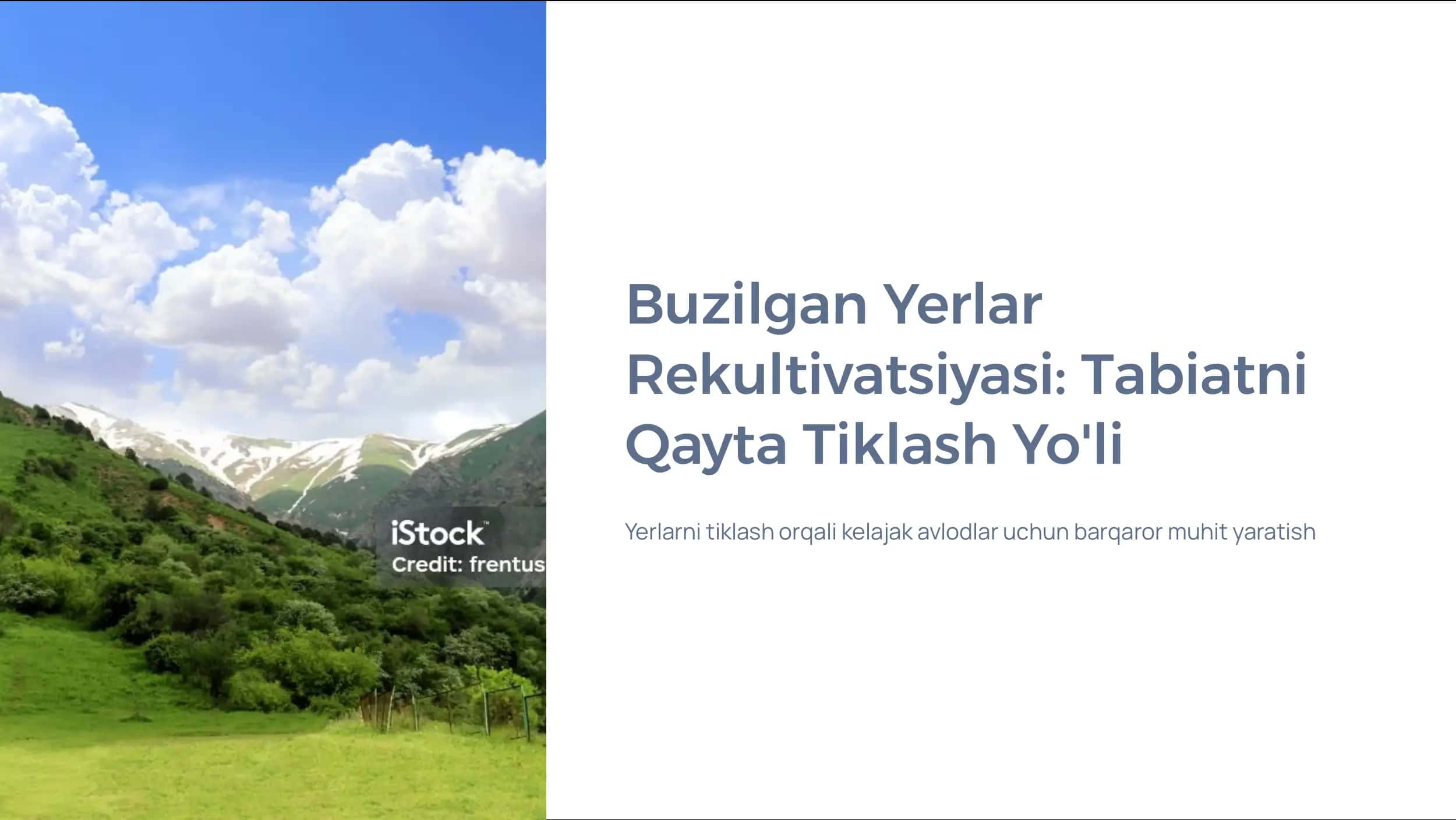 Buzilgan Yerlar Rekultivatsiyasi 1
