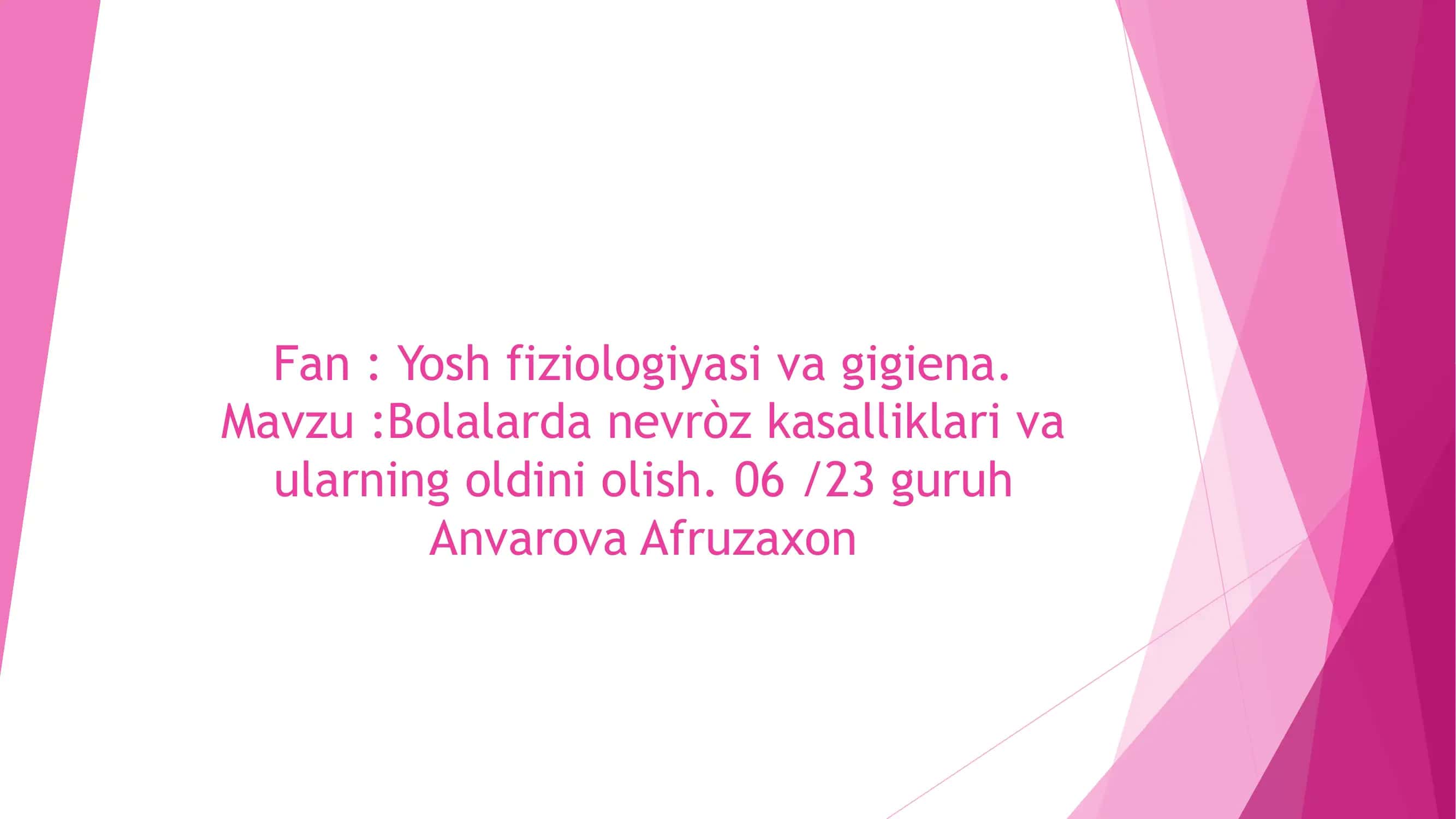 Nevroza kasalliklari 1