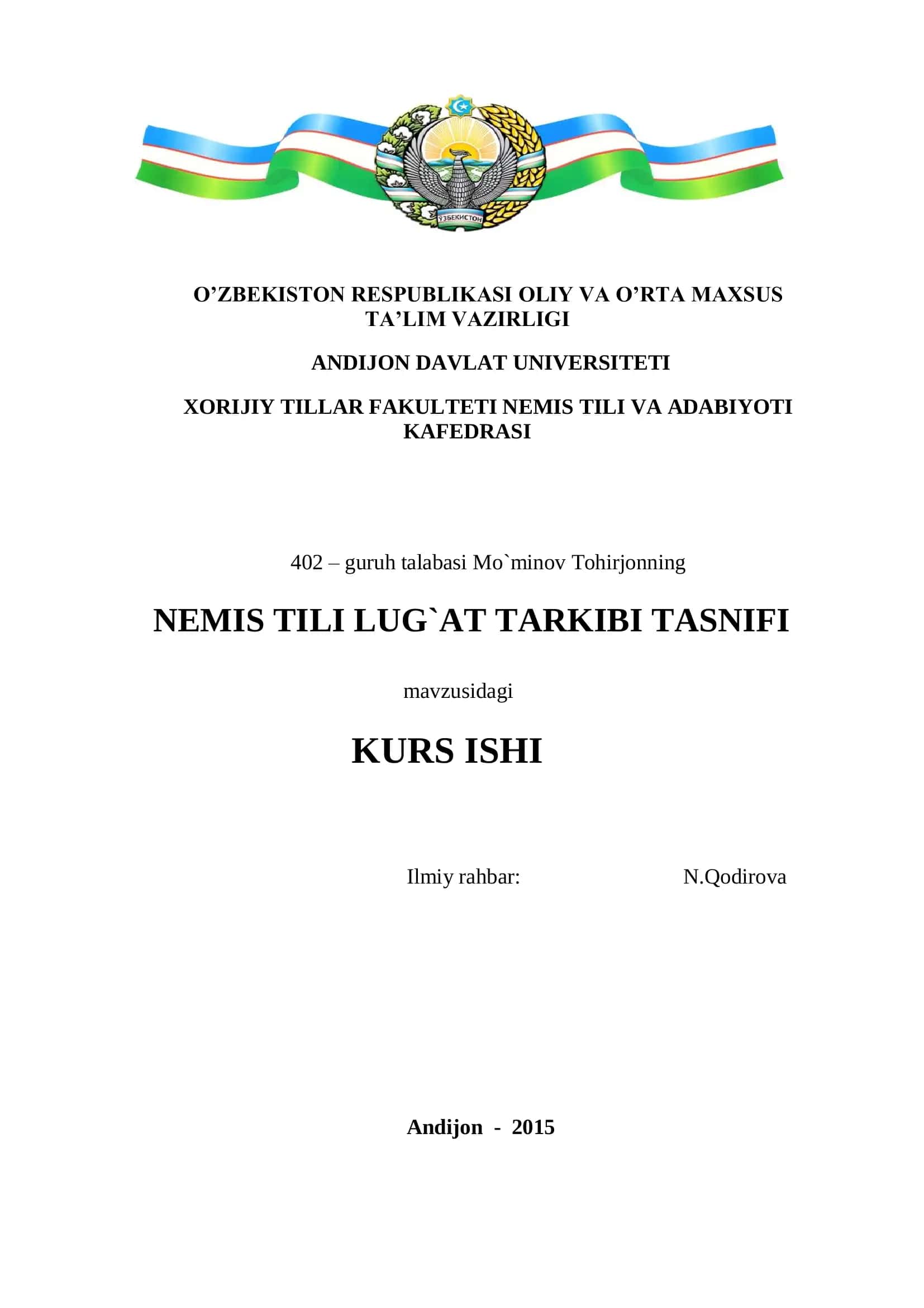NEMIS TILI LUG`AT TARKIBI TASNIFI 1